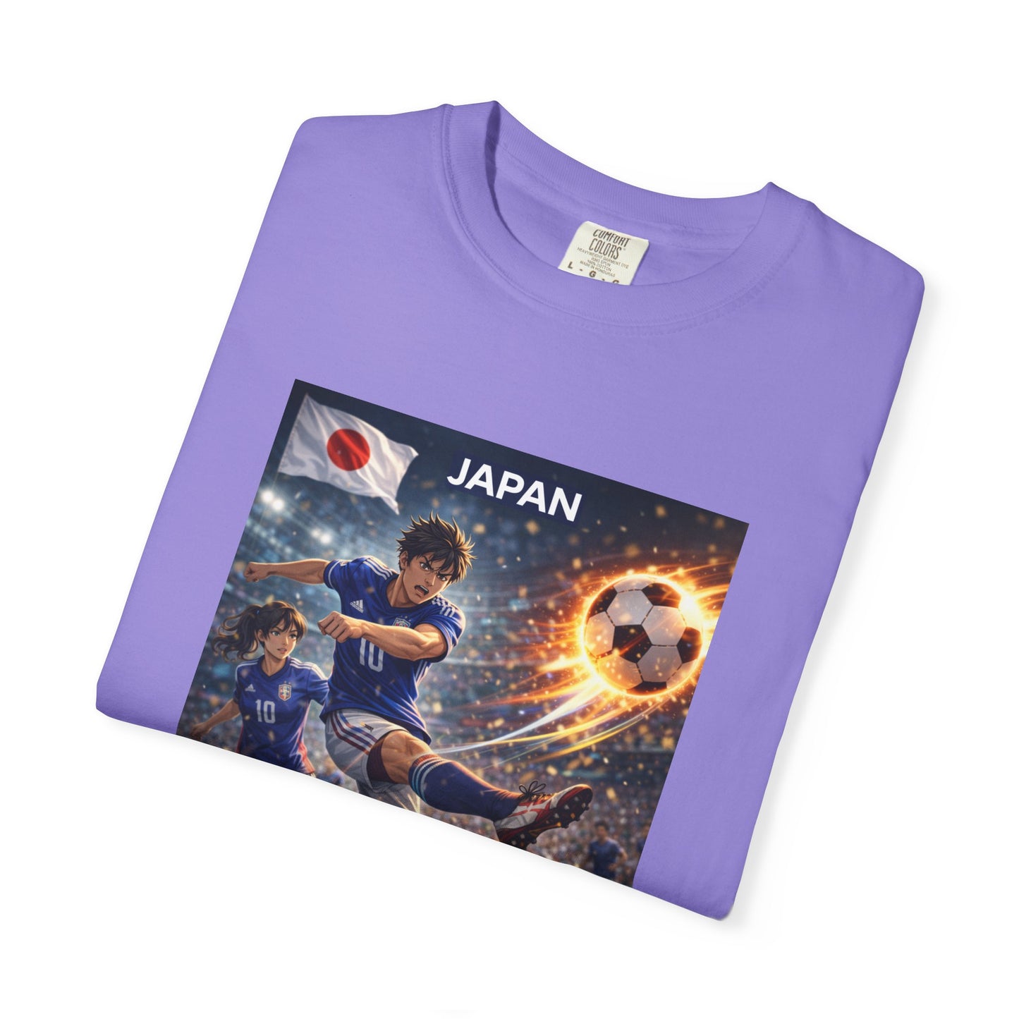 Japan Soccer Team Graphic T‑Shirt — Dynamic Football Players Design