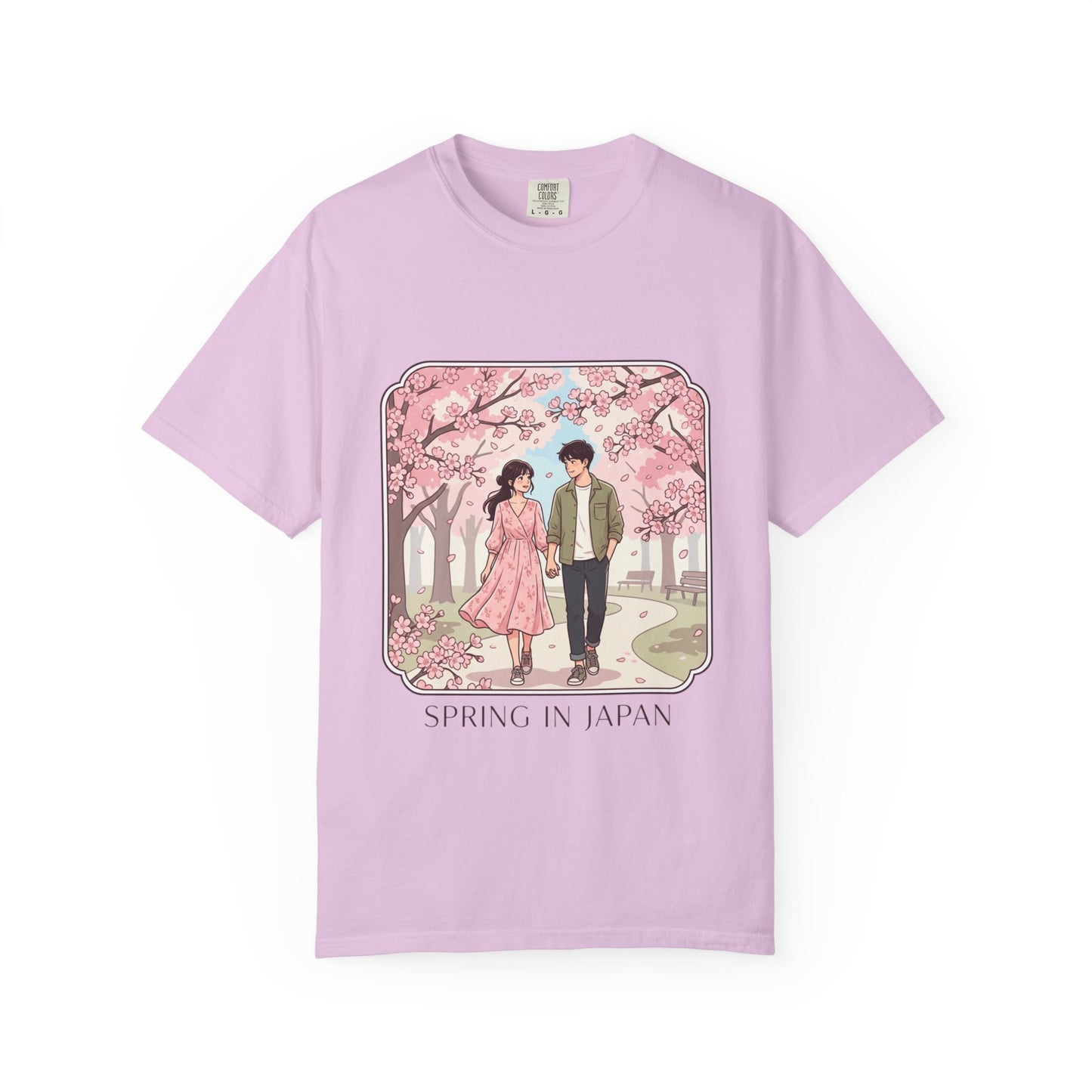 Spring in Japan T-Shirt — Cherry Blossom Couple Graphic Tee