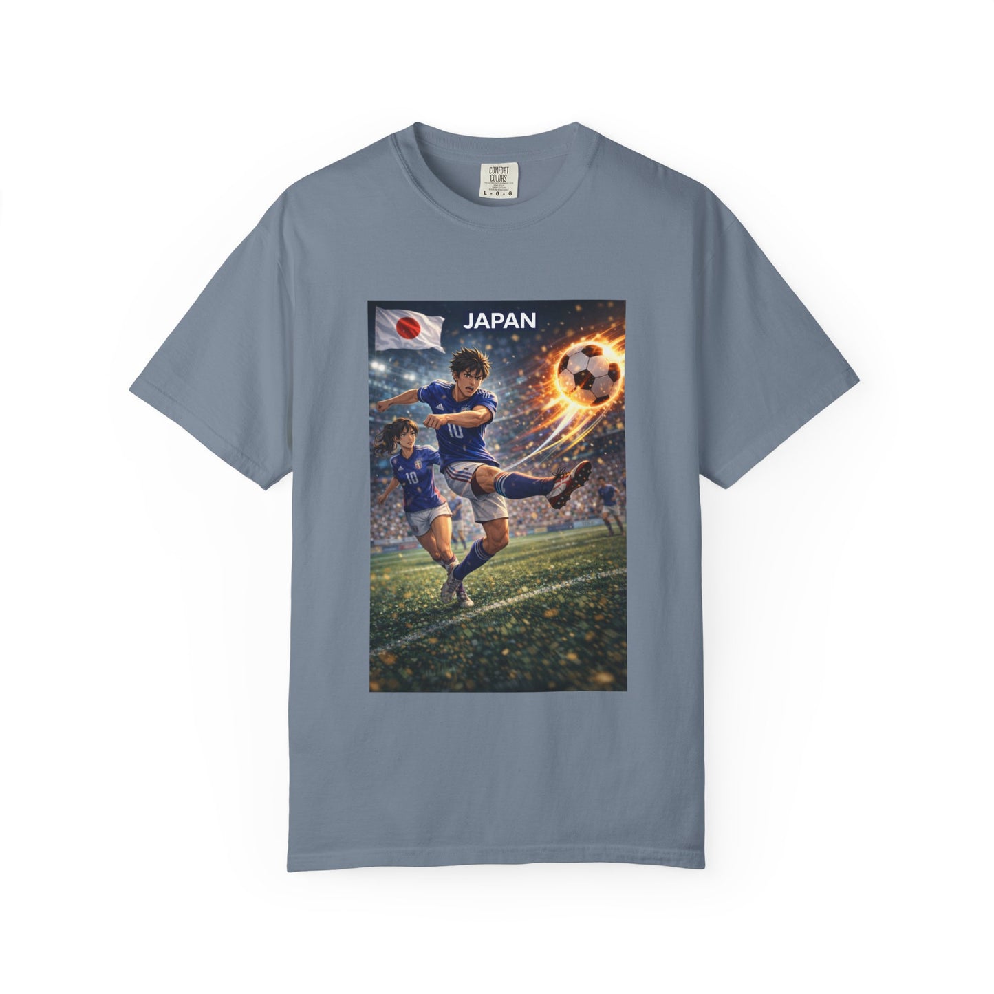 Japan Soccer Team Graphic T‑Shirt — Dynamic Football Players Design