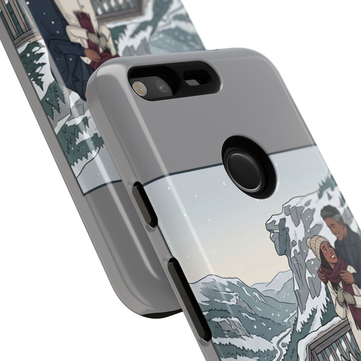 Winter Scenic Phone Case — Franconia Notch NH Couples & Husky Design