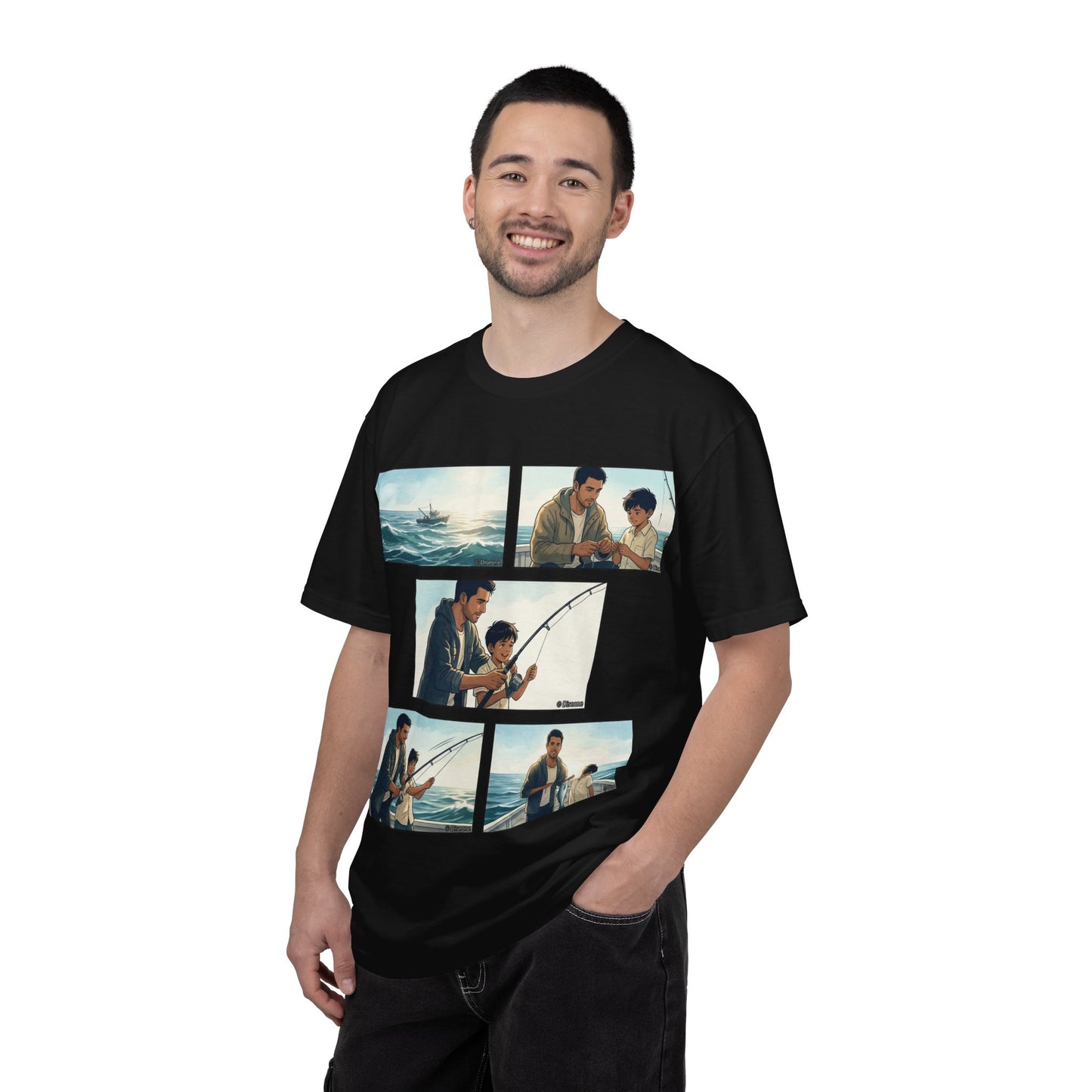 MORNING TIDES” (FATHER & SON EDITION) T-Shirt — Dad & Son Beach Fishing Graphic Tee