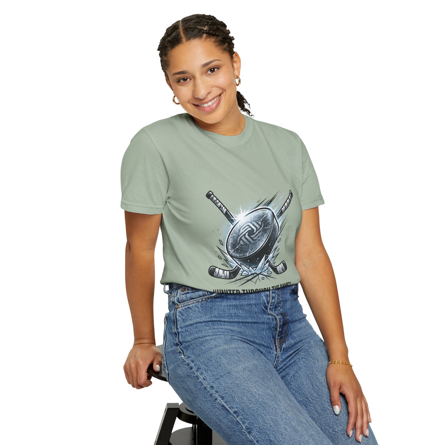 Hockey Graphic Tee — "United Through the Game" Team Spirit T-Shirt