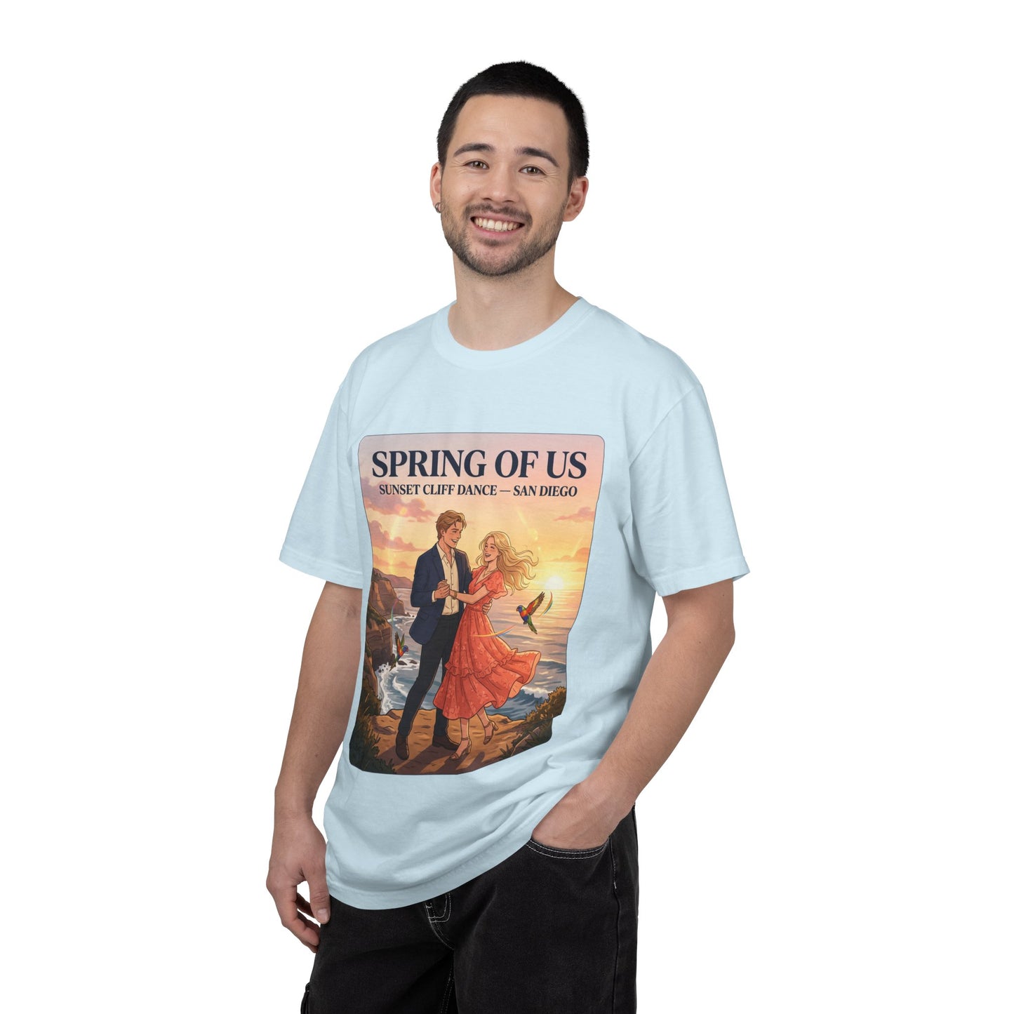 Spring of Us T‑Shirt — Sunset Cliff Dance San Diego Vintage Romance Tee