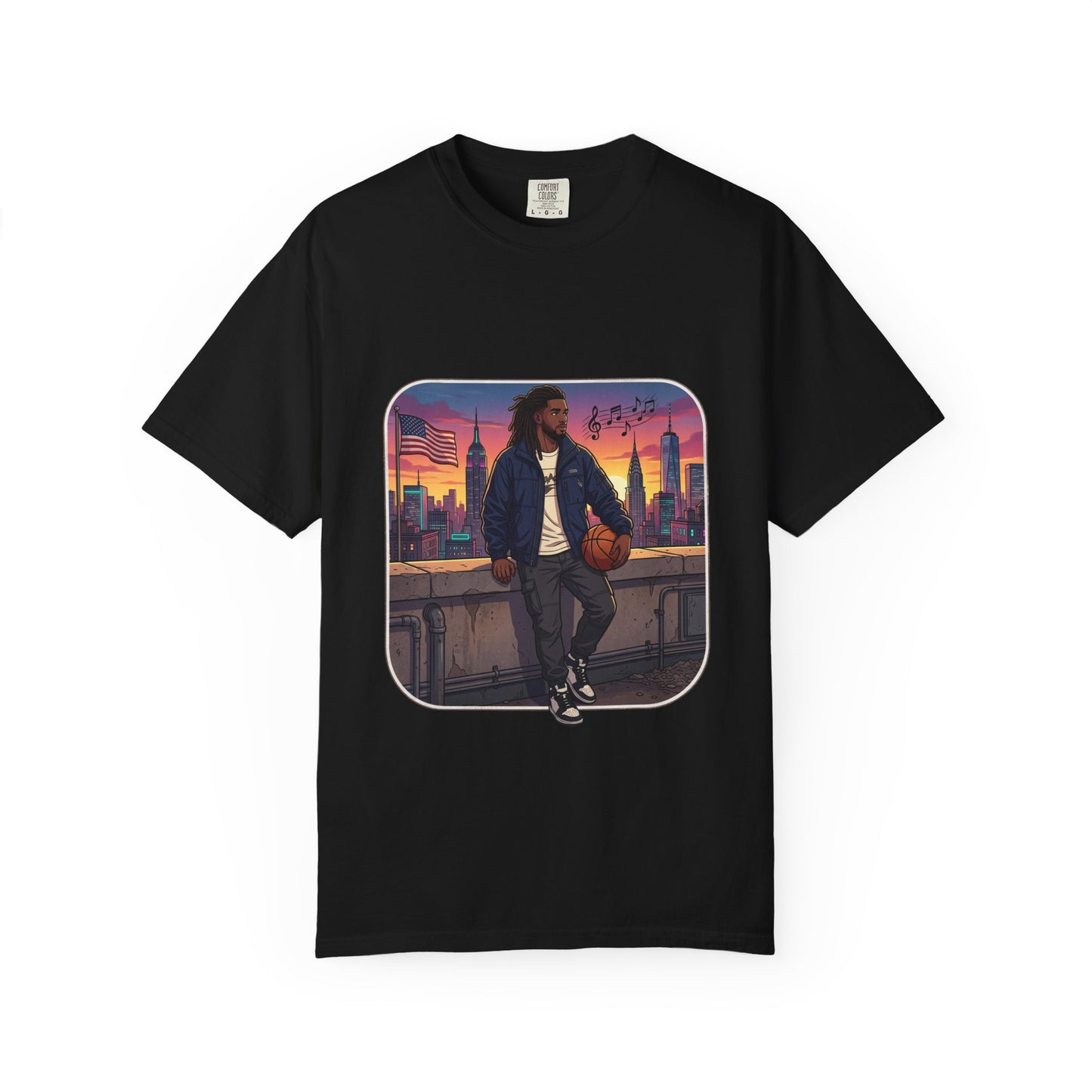 City Sunset Basketball Player T-Shirt — Urban Hoop Lifestyle Tee