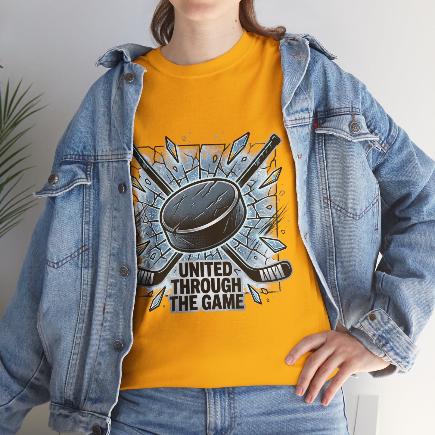 Hockey T-Shirt — "United Through the Game" Graphic Tee