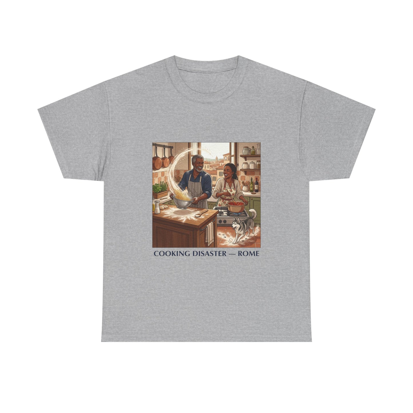 T-Shirt — 'Cooking Disaster — Rome' Illustrated Cooking Tee