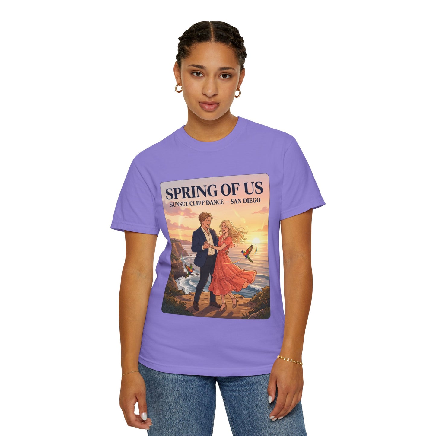 Spring of Us T‑Shirt — Sunset Cliff Dance San Diego Vintage Romance Tee