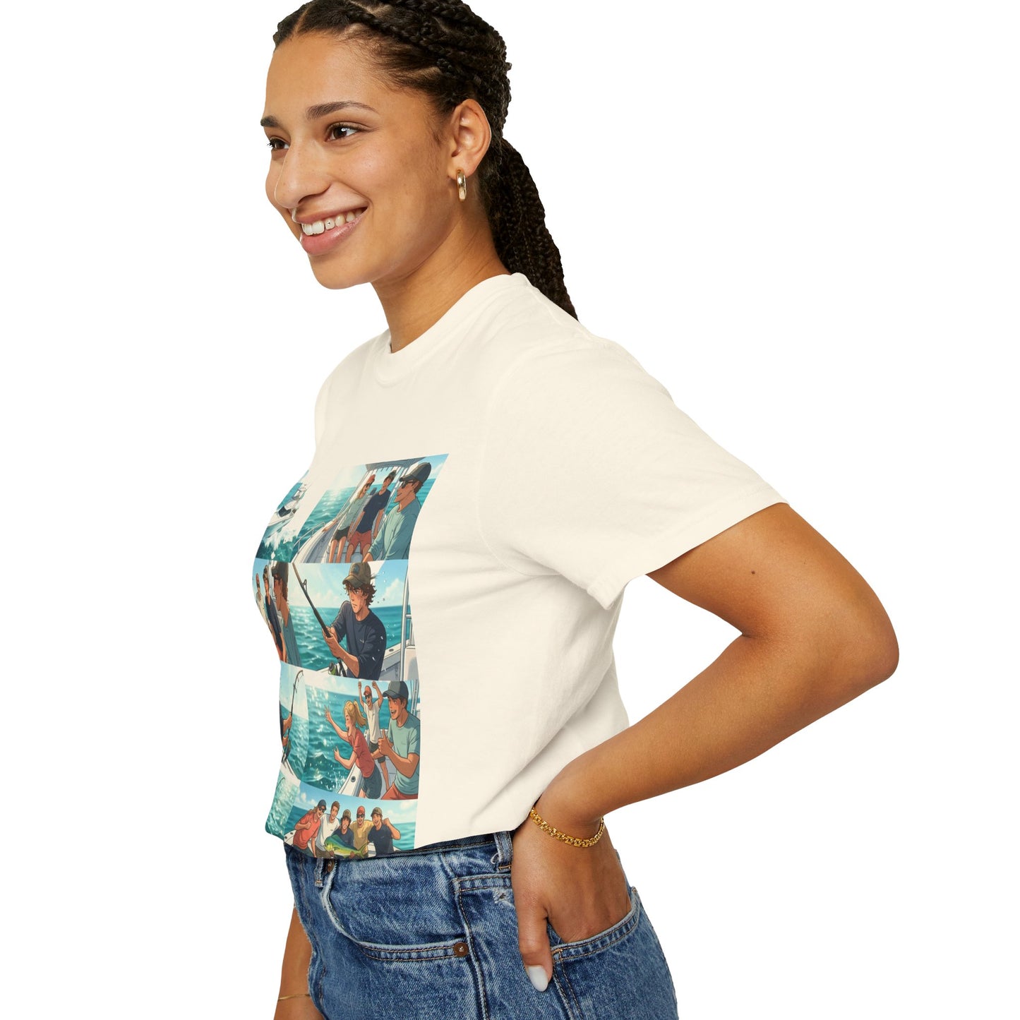 Deep Sea Energy (Friends Fishing Edition) Fishing Trip Photo Collage T-Shirt