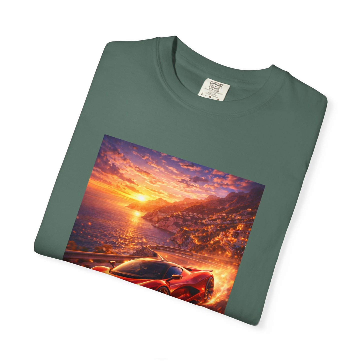 Ferrari F80- Amalfi Coast, Italy - T‑Shirt — Red Sports Car Print