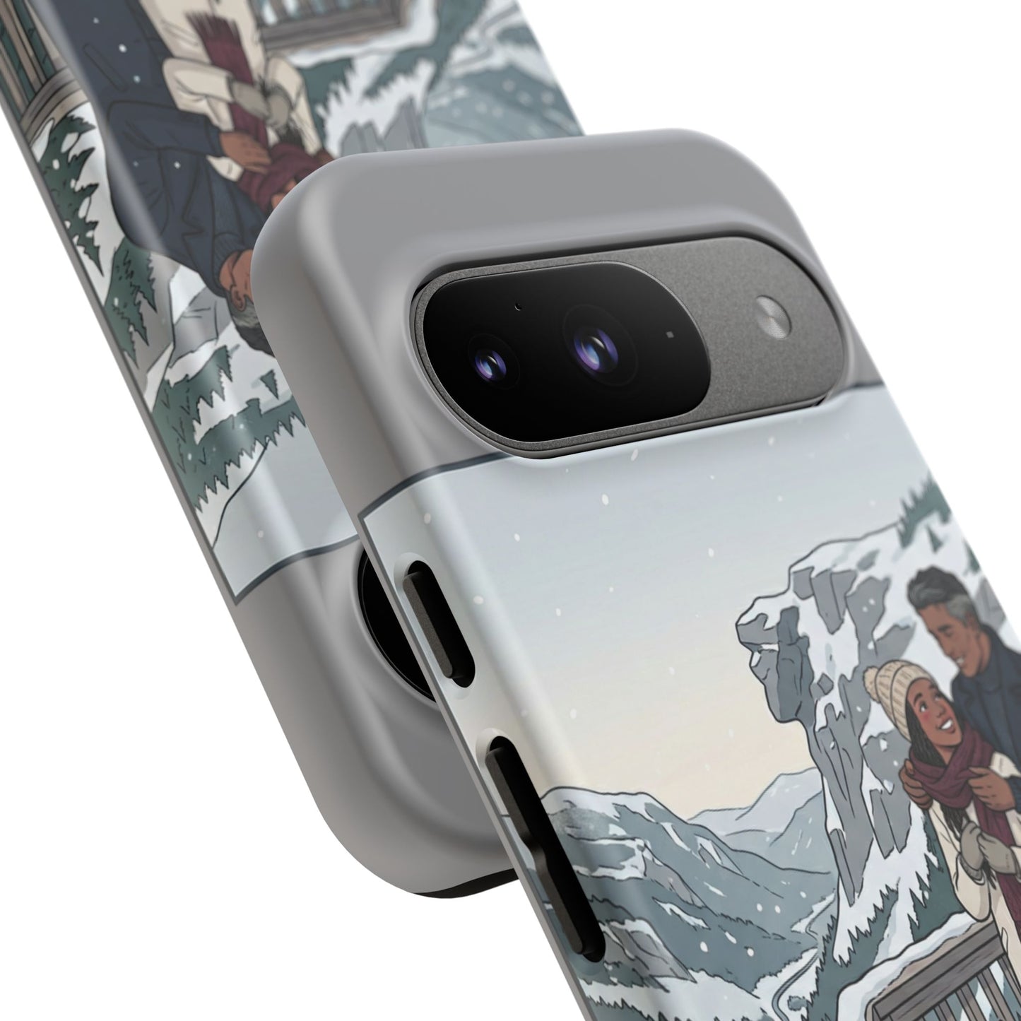 Winter Scenic Phone Case — Franconia Notch NH Couples & Husky Design