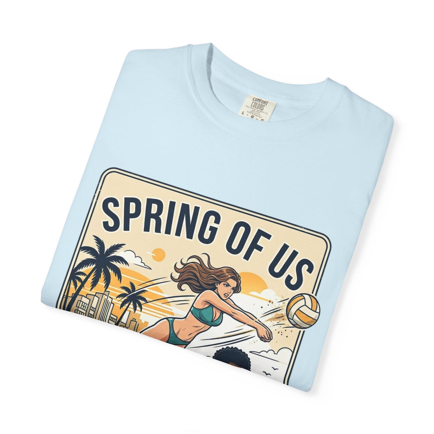 Spring of Us Beach Volleyball T-Shirt — Miami, Florida Retro Sun & Palm Tee