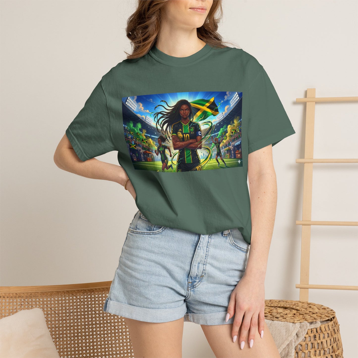 Jamaican Soccer Captain T-Shirt — Rasta Player Stadium Graphic Tee