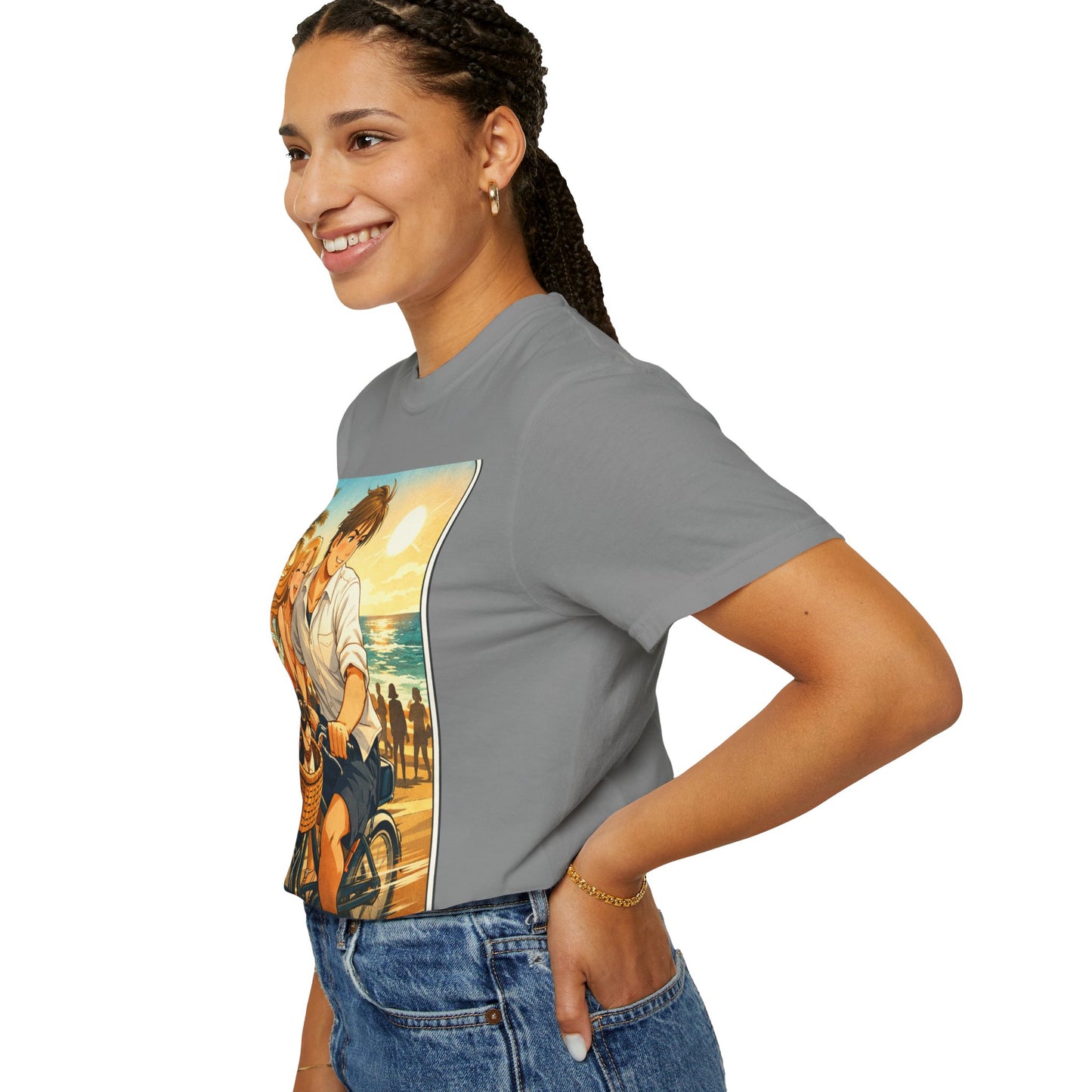 Spring of Us T-Shirt — Vintage Beach Couple Bicycle Design