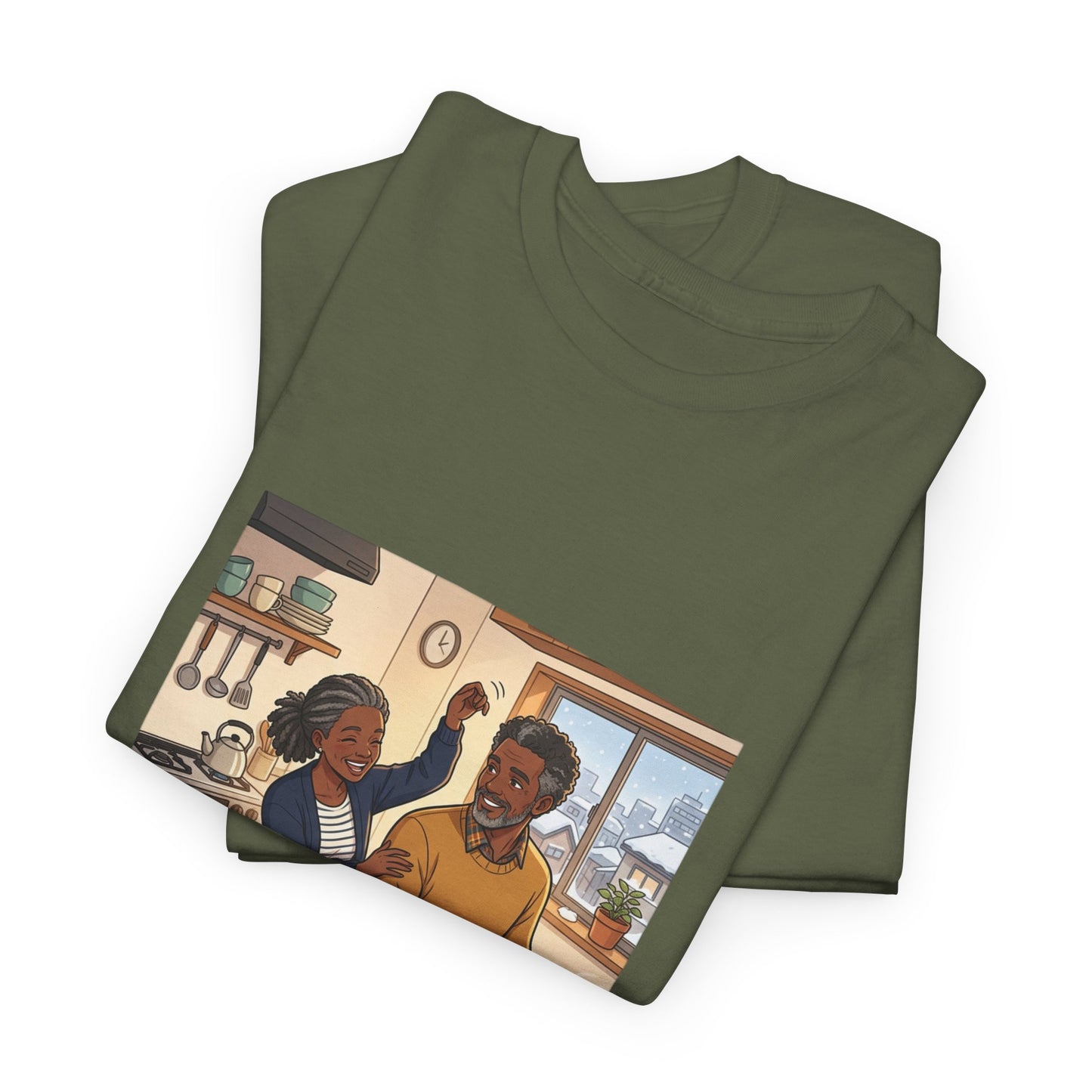 Dishwashing Dance Tee — Couple Kitchen Graphic T-Shirt