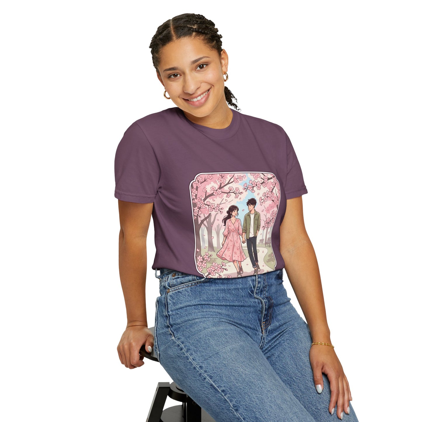 Spring in Japan T-Shirt — Cherry Blossom Couple Graphic Tee