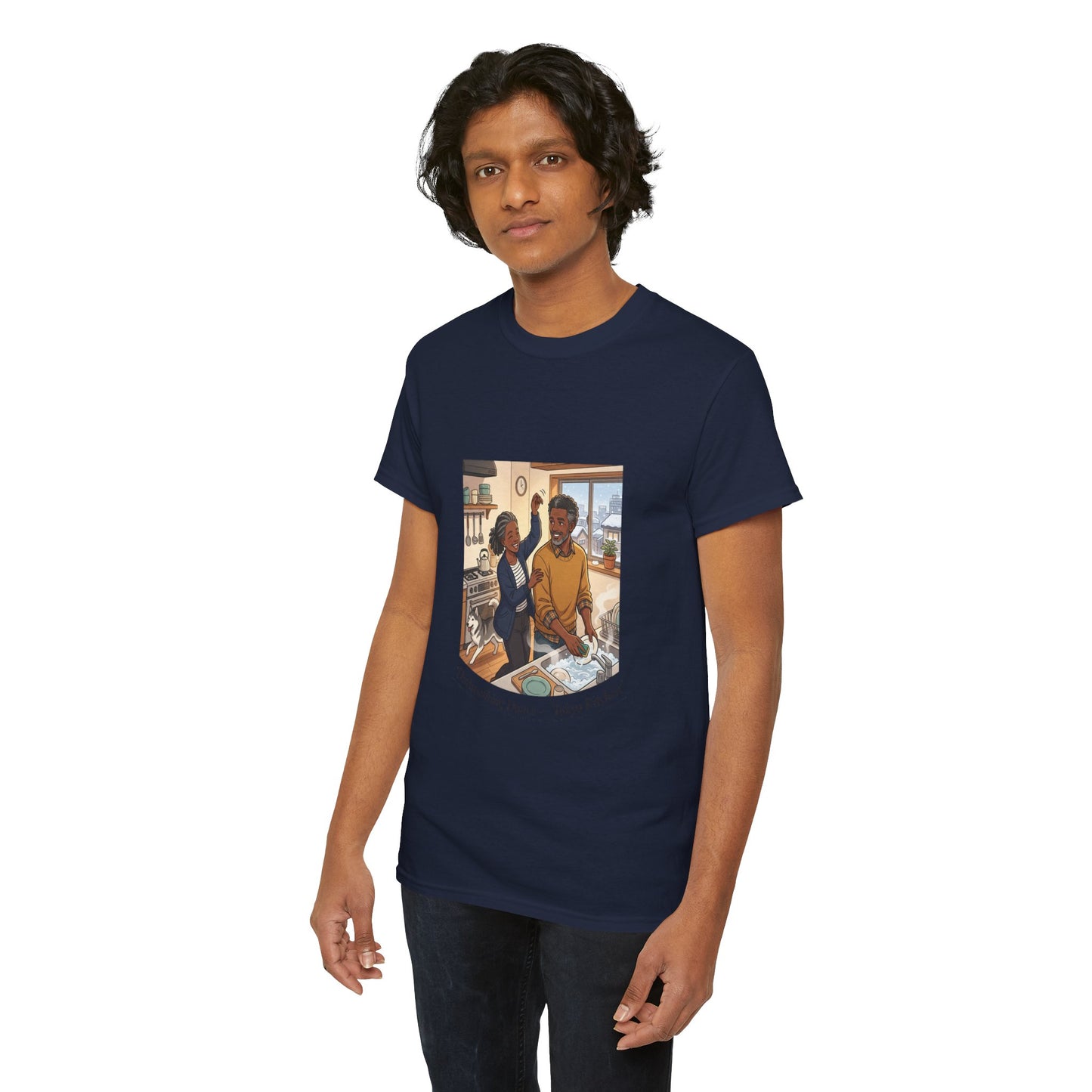 Dishwashing Dance Tee — Couple Kitchen Graphic T-Shirt