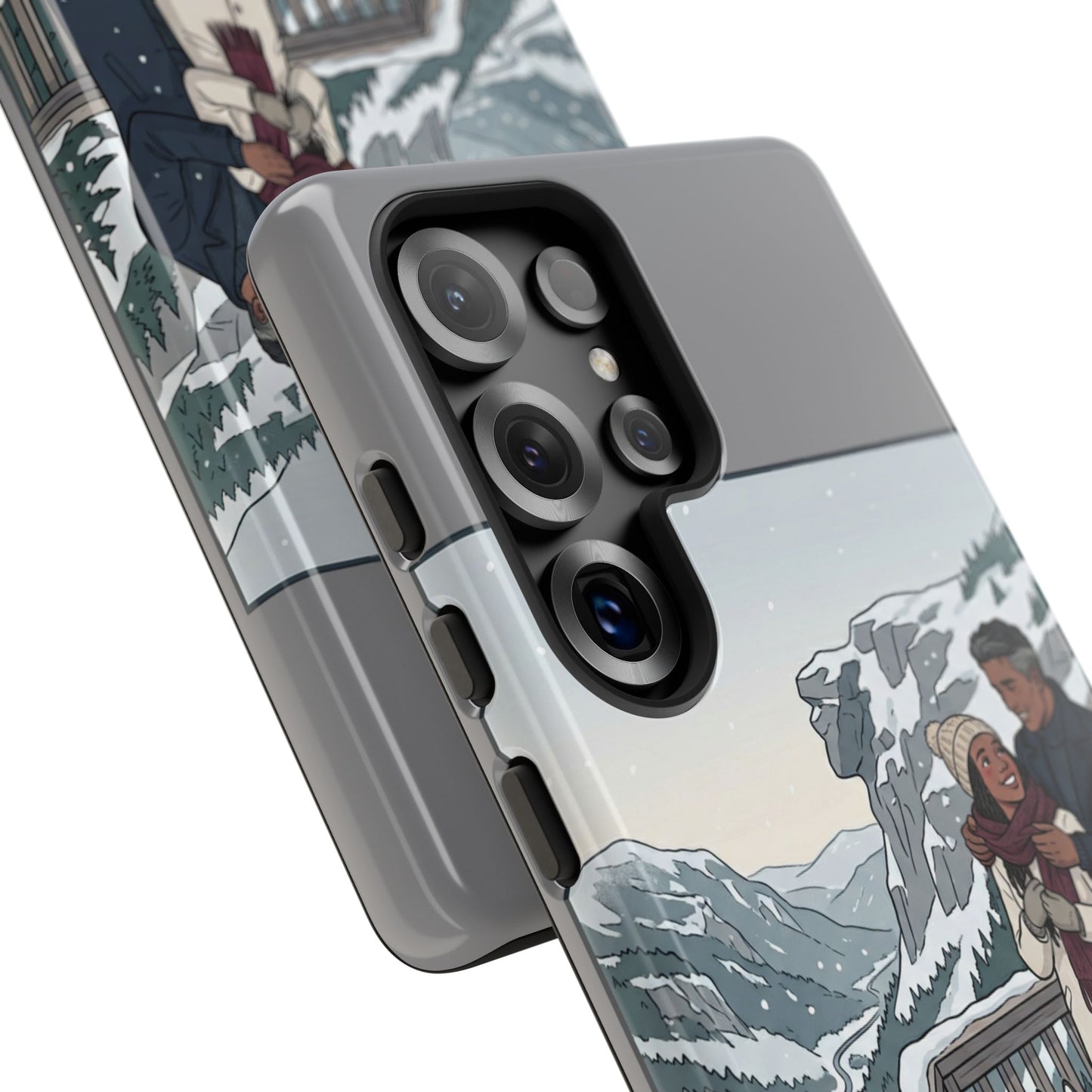 Winter Scenic Phone Case — Franconia Notch NH Couples & Husky Design