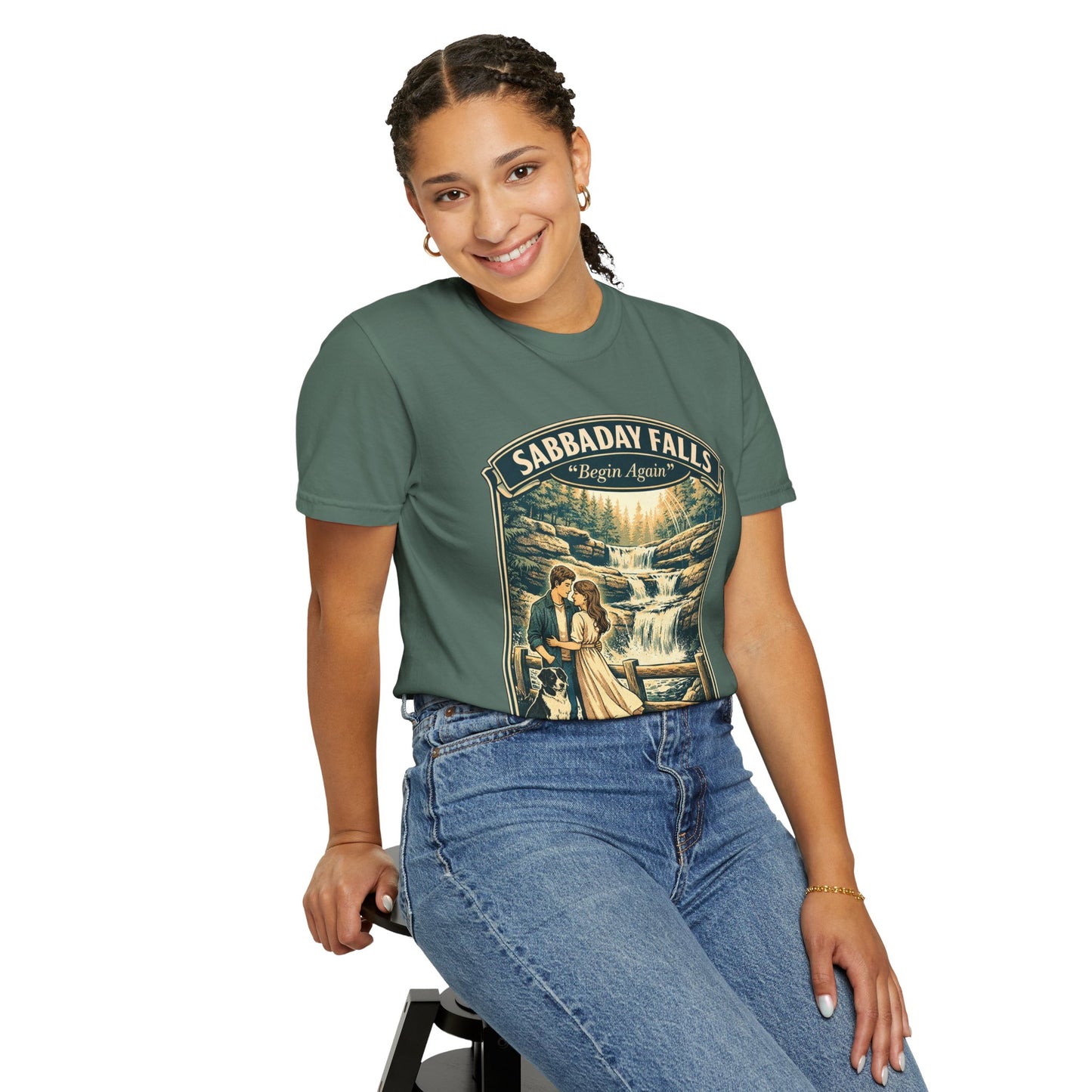 Sabbaday Falls 'We Begin Again' Vintage Nature T-Shirt