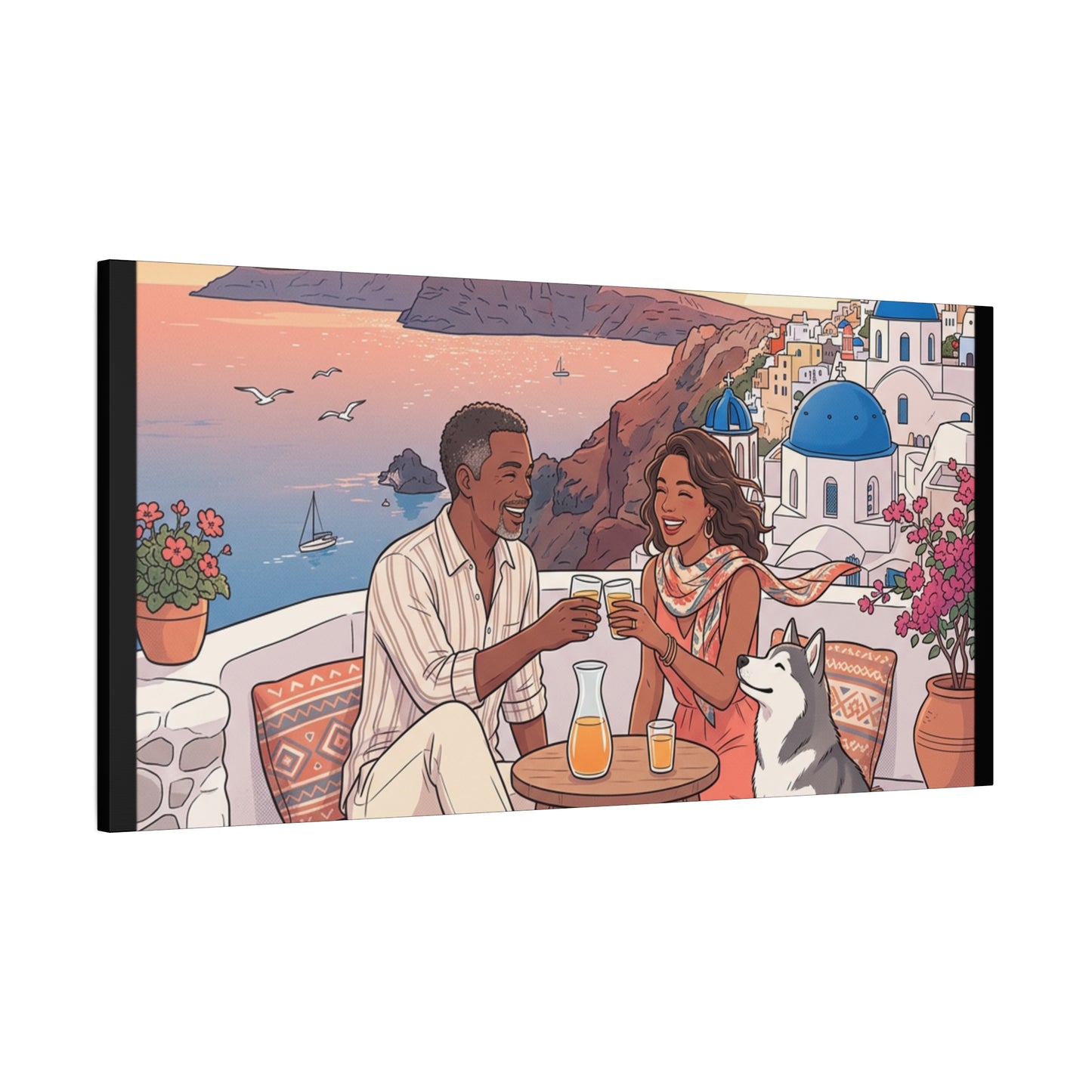 Santorini, Greece – “Sunset Serenade - Matte Canvas, Stretched, 1.25"