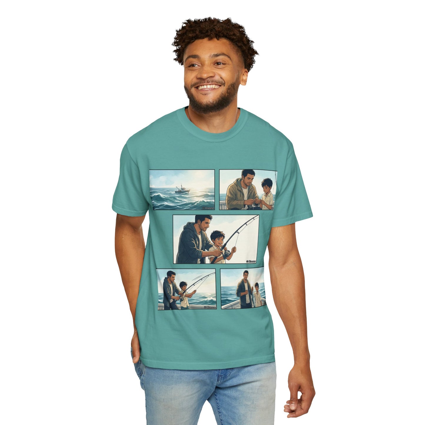MORNING TIDES” (FATHER & SON EDITION) T-Shirt — Dad & Son Beach Fishing Graphic Tee
