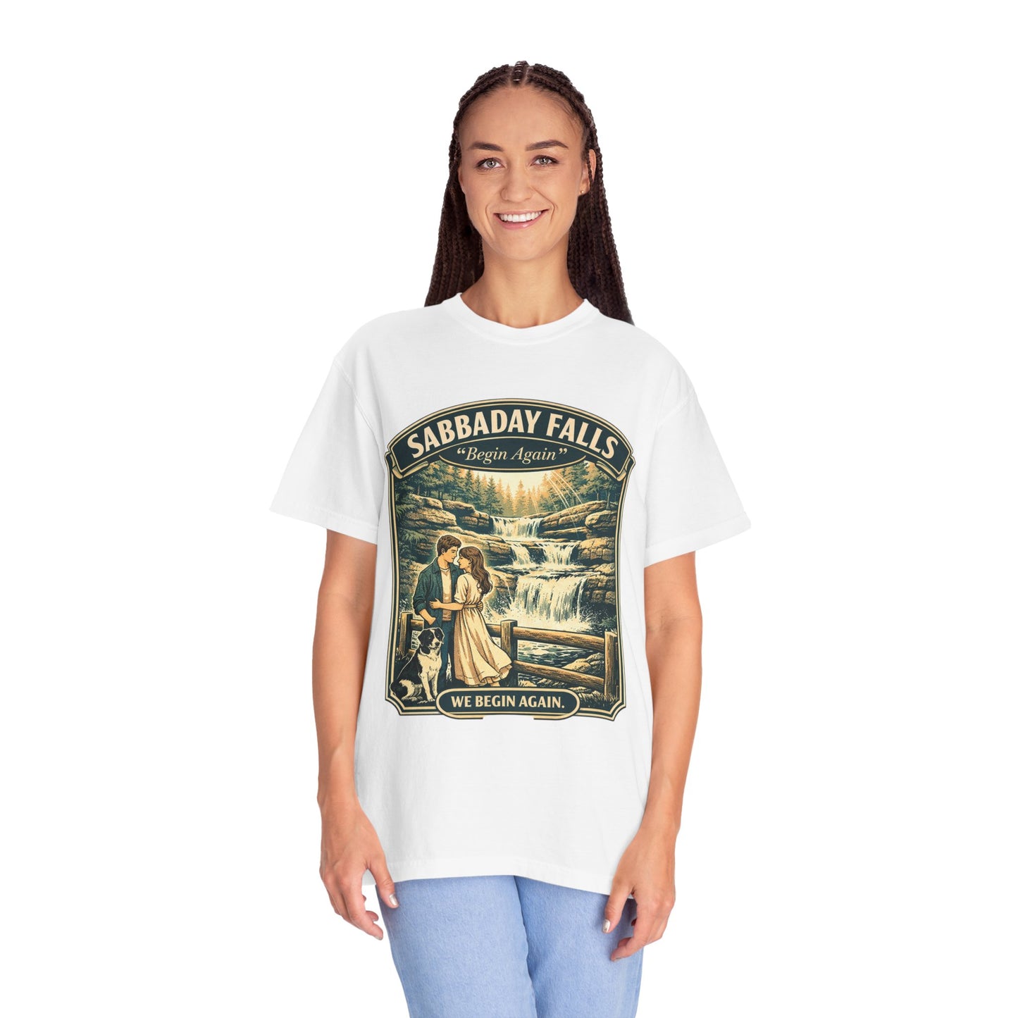 Sabbaday Falls 'We Begin Again' Vintage Nature T-Shirt
