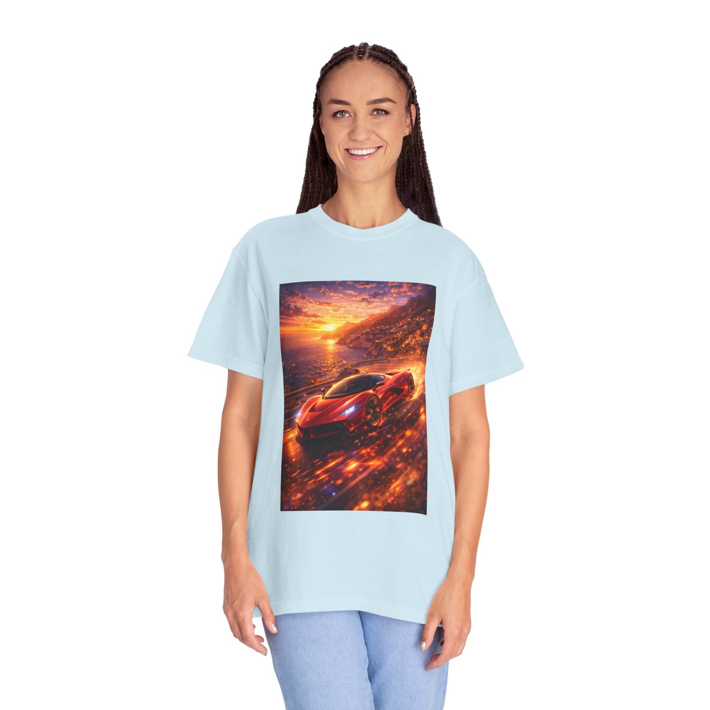 Ferrari F80- Amalfi Coast, Italy - T‑Shirt — Red Sports Car Print