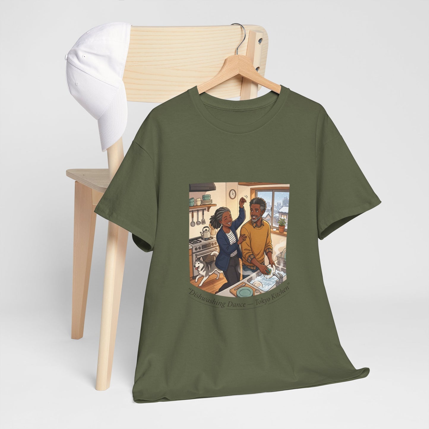 Dishwashing Dance Tee — Couple Kitchen Graphic T-Shirt
