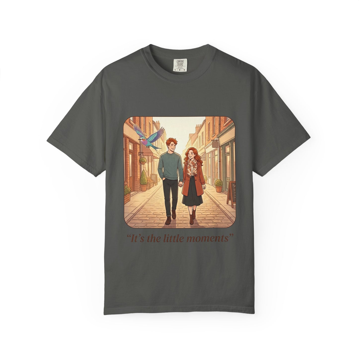 Romantic Stroll T-Shirt — “It’s the little moments” Couple Illustration Tee