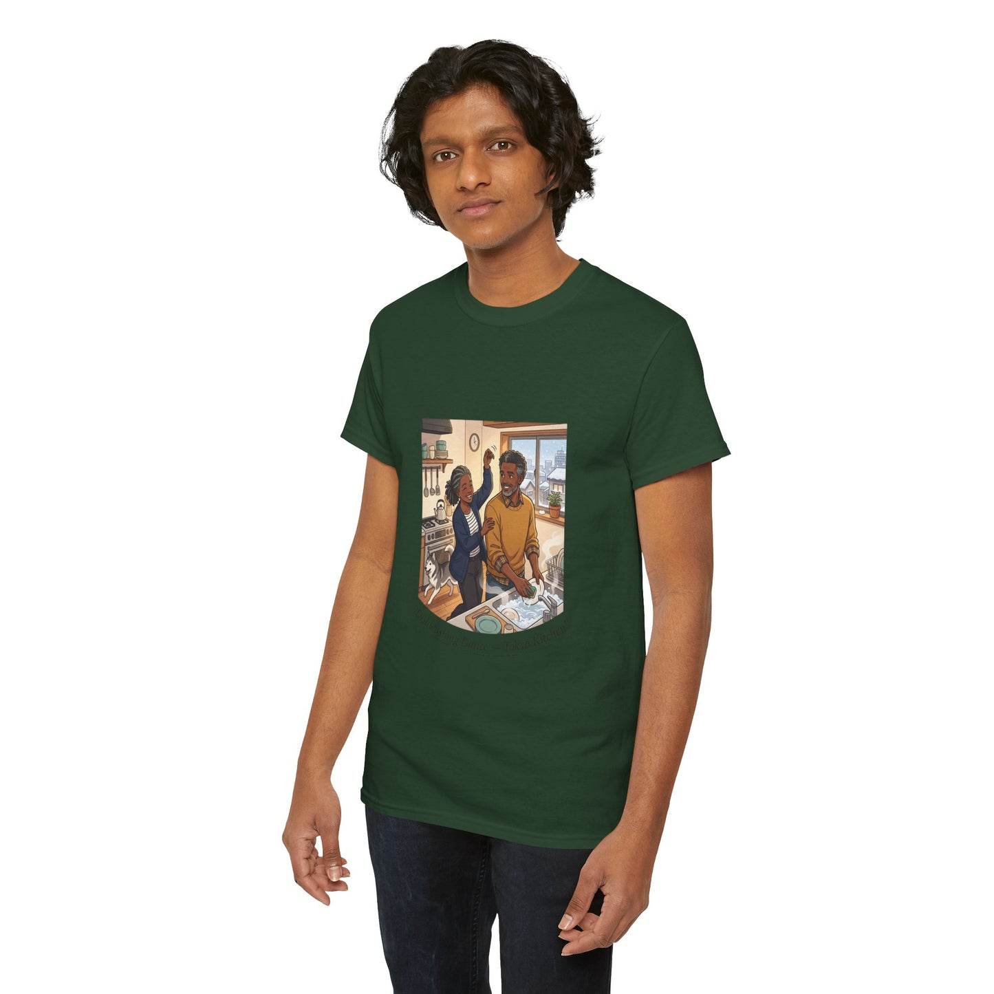 Dishwashing Dance Tee — Couple Kitchen Graphic T-Shirt