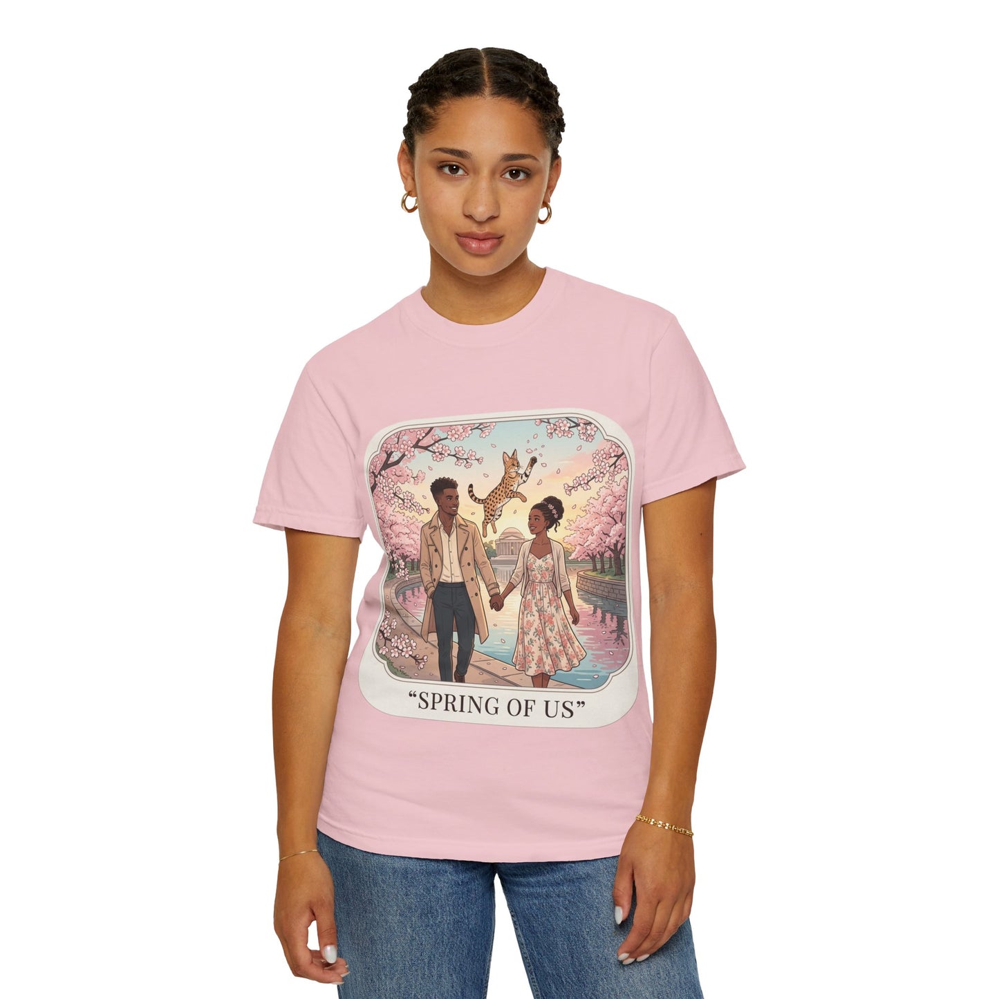 Spring of Us T-Shirt — Romantic Cherry Blossom Couple Graphic Tee