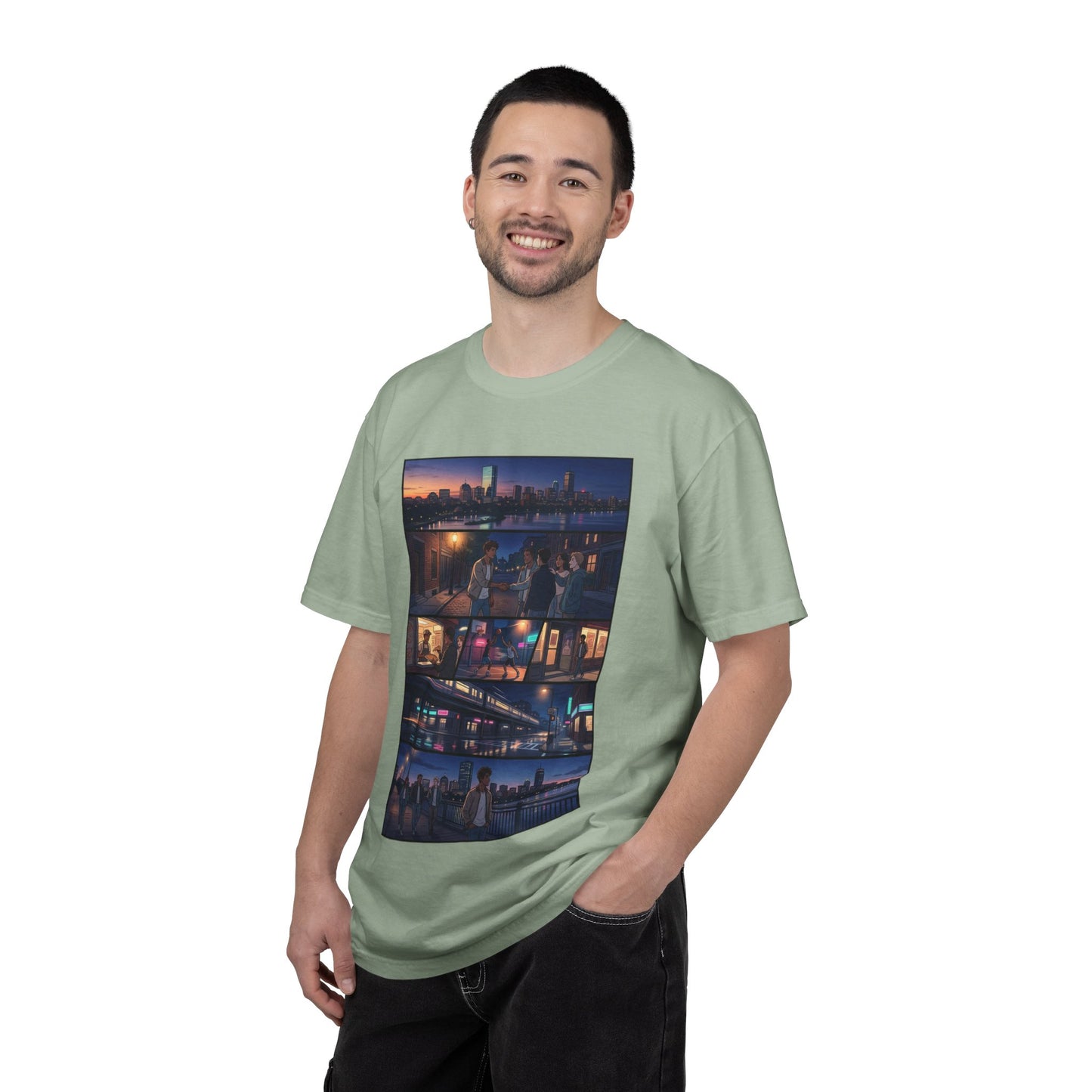 Boston: Built Different - City Nights Photo Collage T-Shirt