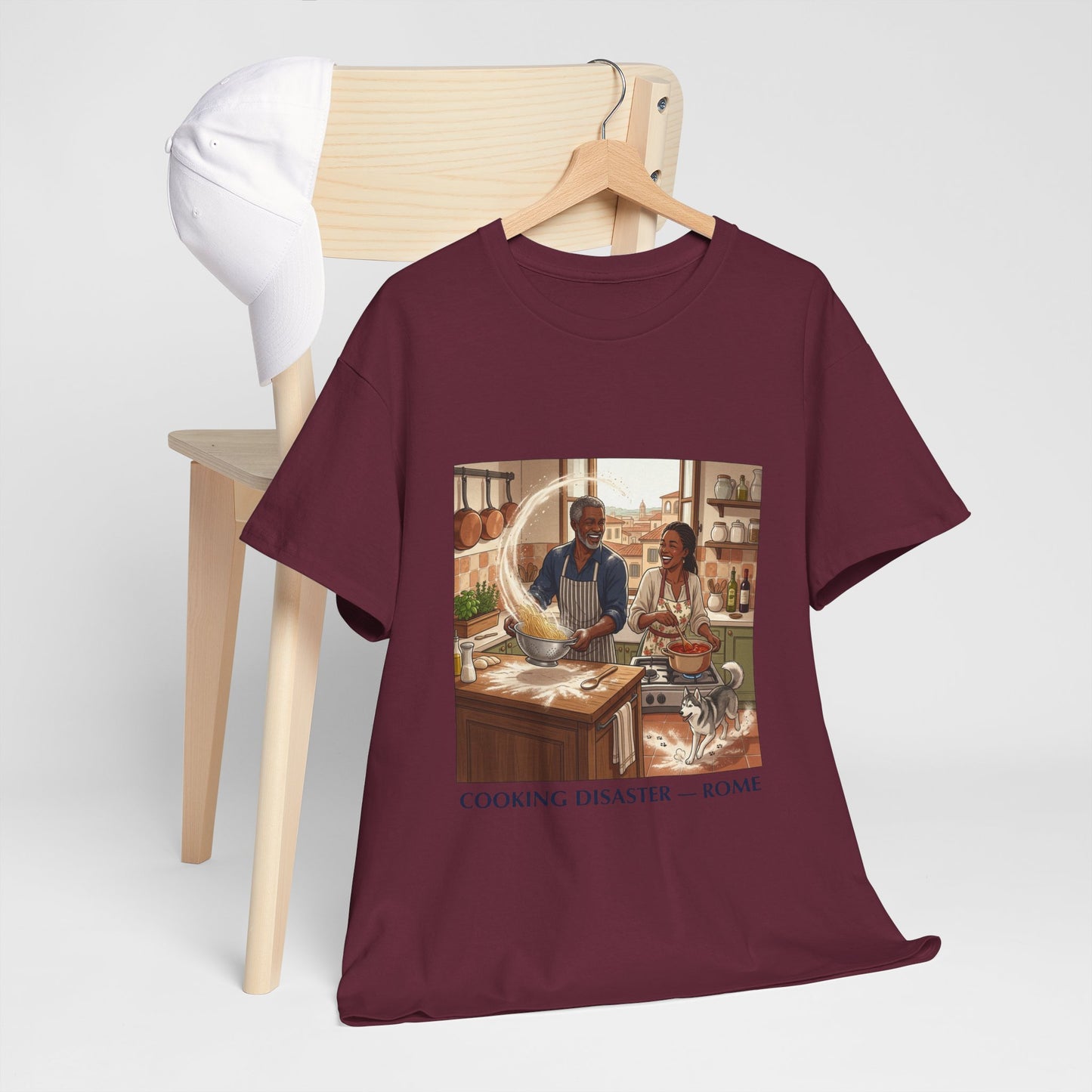T-Shirt — 'Cooking Disaster — Rome' Illustrated Cooking Tee