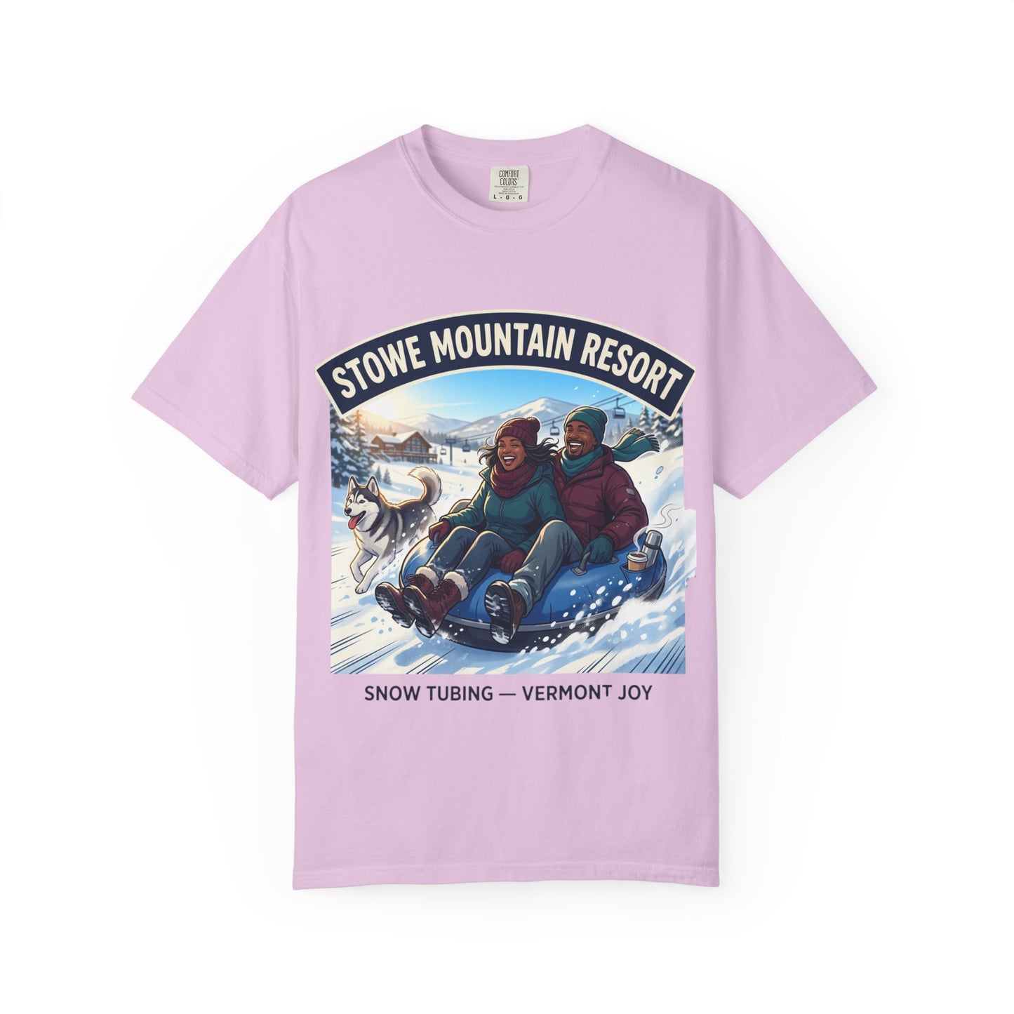 Stowe Mountain Resort Snow Tubing T-Shirt — "Vermont Joy" Winter Apparel