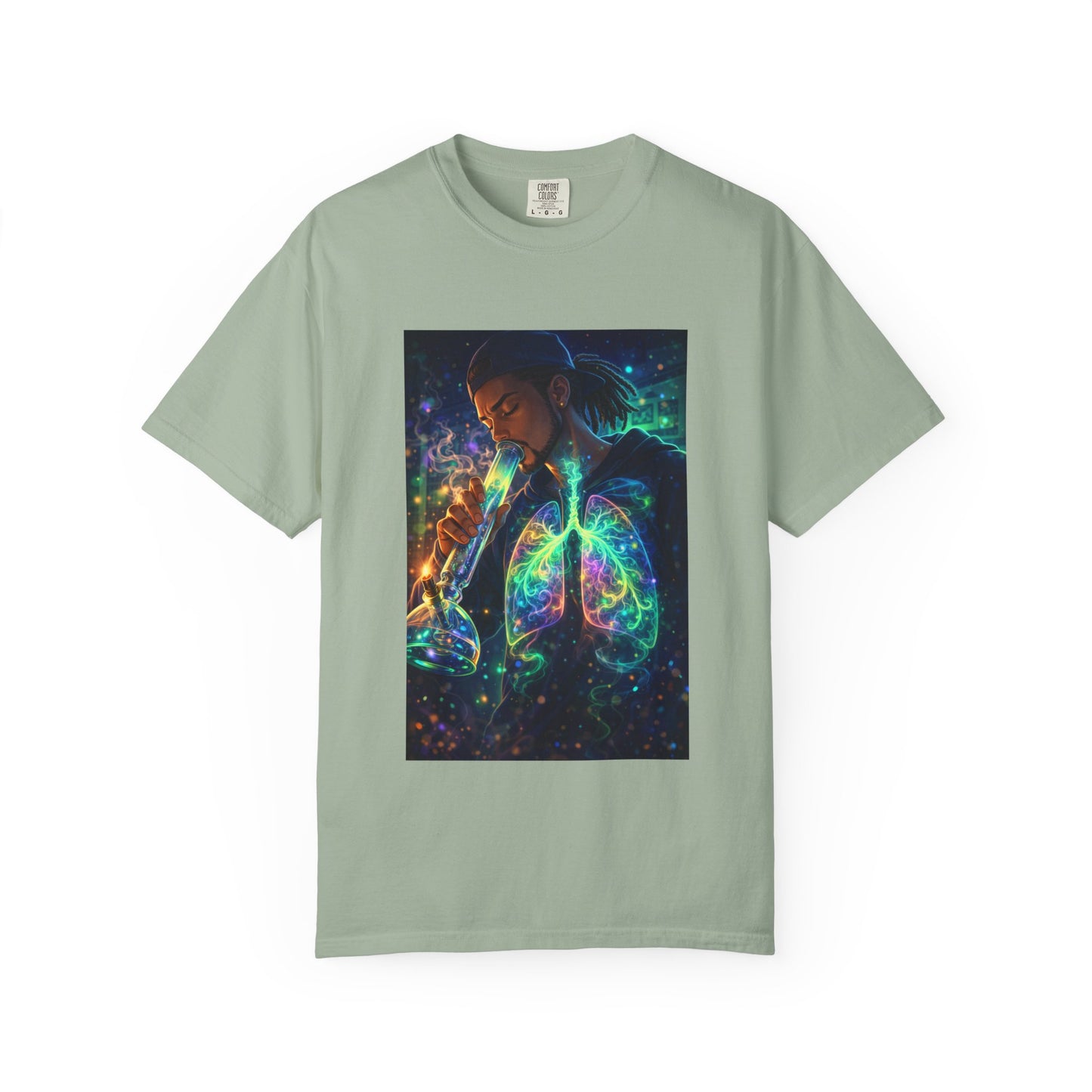 Cosmic Lungs T-Shirt — Neon Anatomical Art Tee