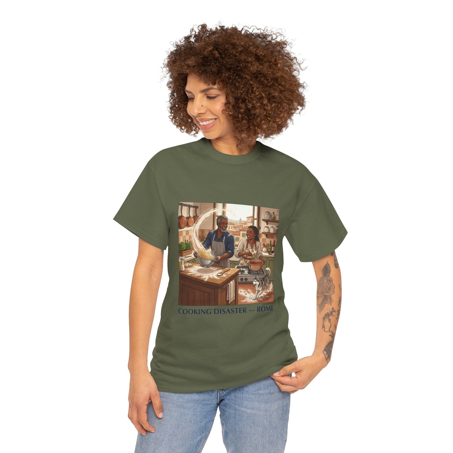 T-Shirt — 'Cooking Disaster — Rome' Illustrated Cooking Tee