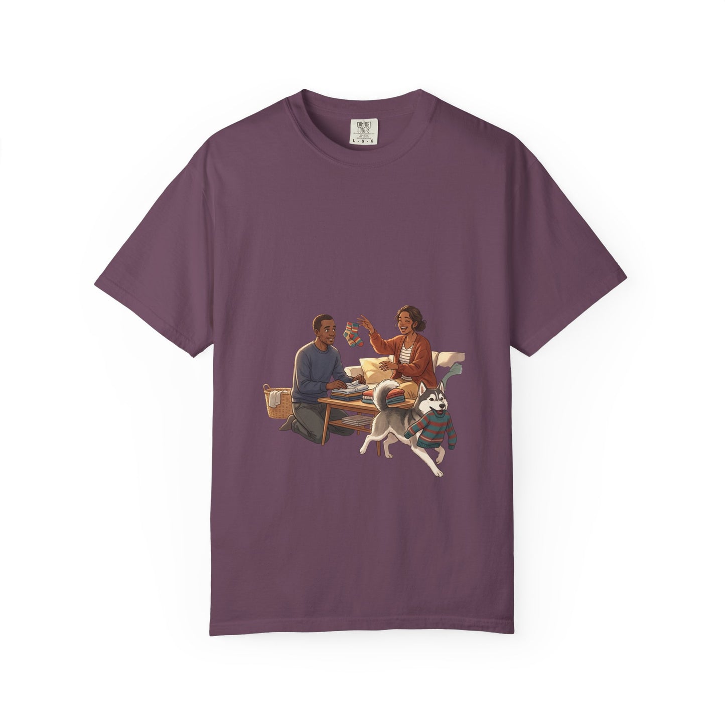 Picnic Cheers T-Shirt — Vintage Couple & Dog Illustration Tee