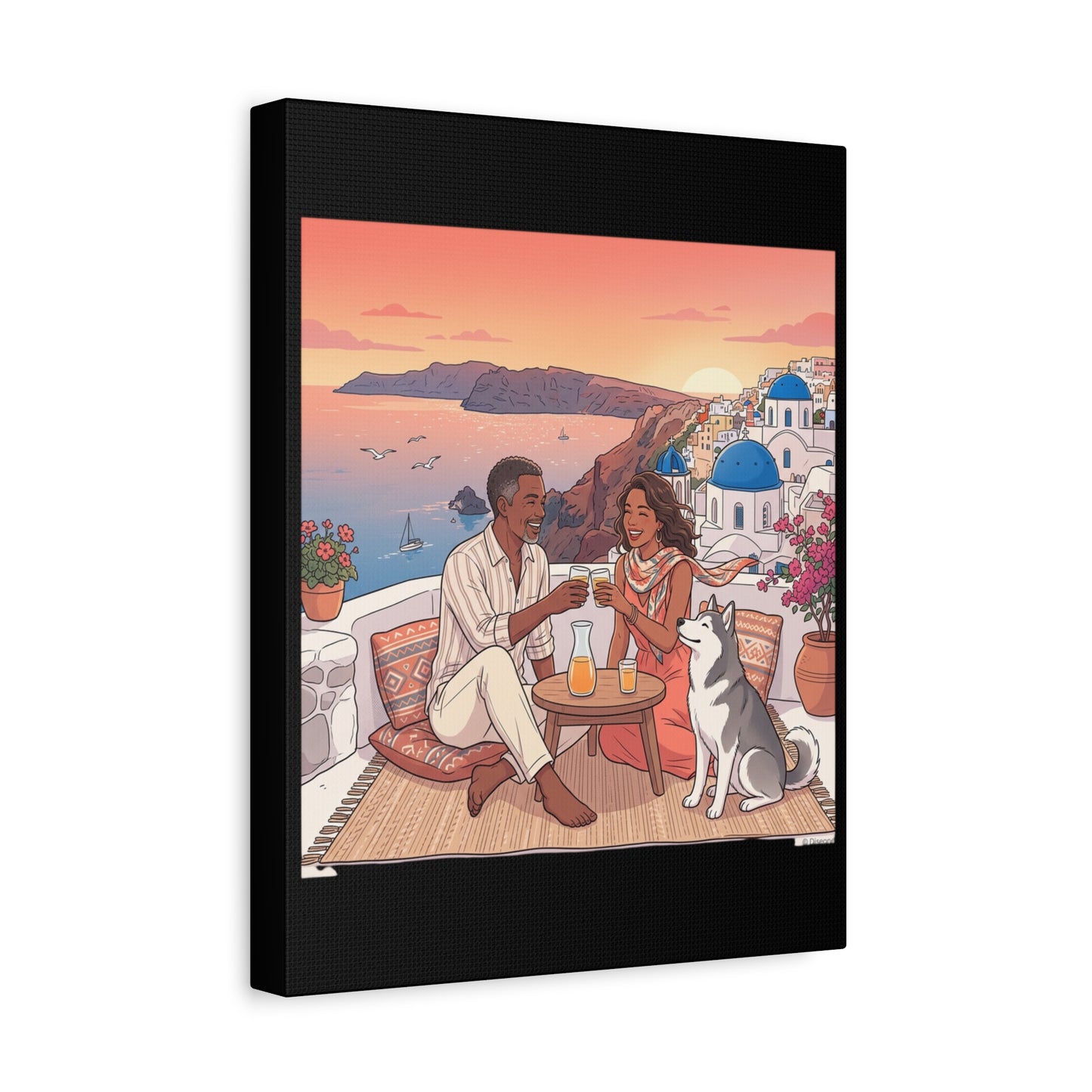 Santorini, Greece – “Sunset Serenade - Matte Canvas, Stretched, 1.25"