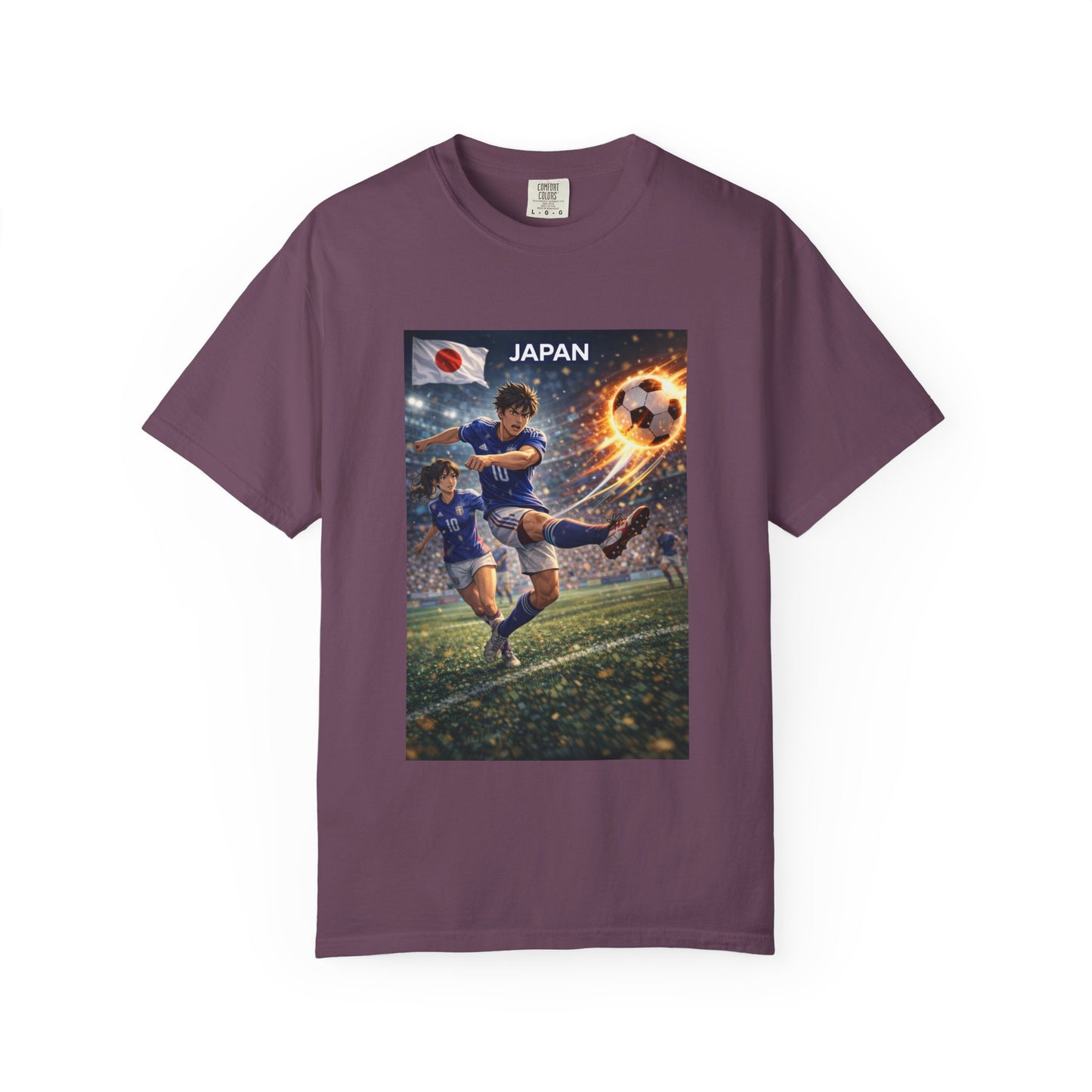 Japan Soccer Team Graphic T‑Shirt — Dynamic Football Players Design