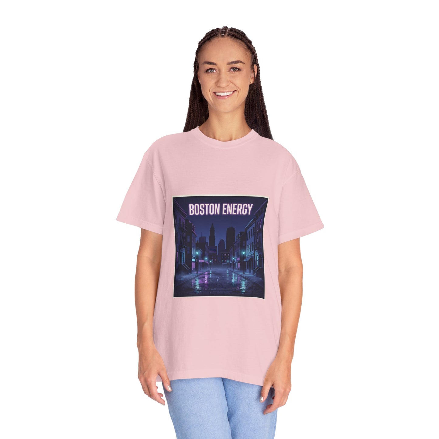 Boston Energy T-Shirt — Neon Cityscape Graphic Tee