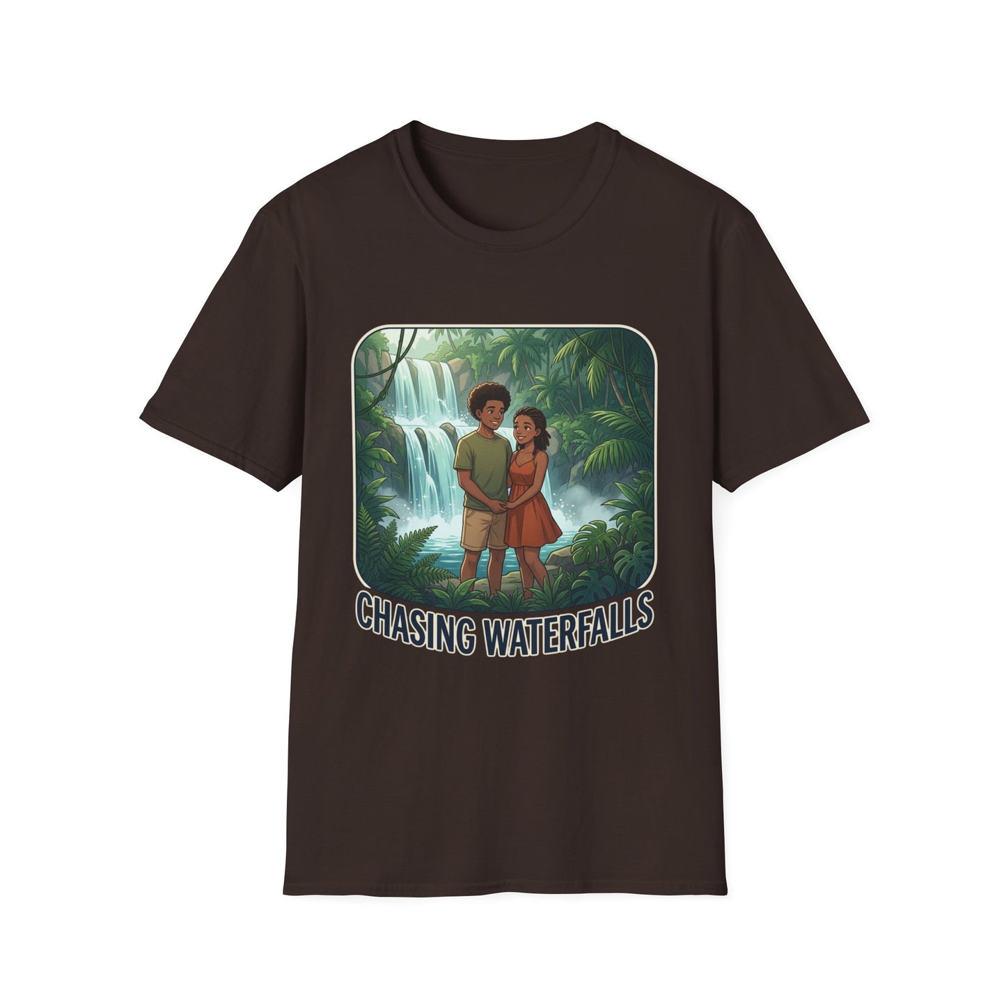 Chasing Waterfalls T-Shirt — Couple Adventure Graphic Tee