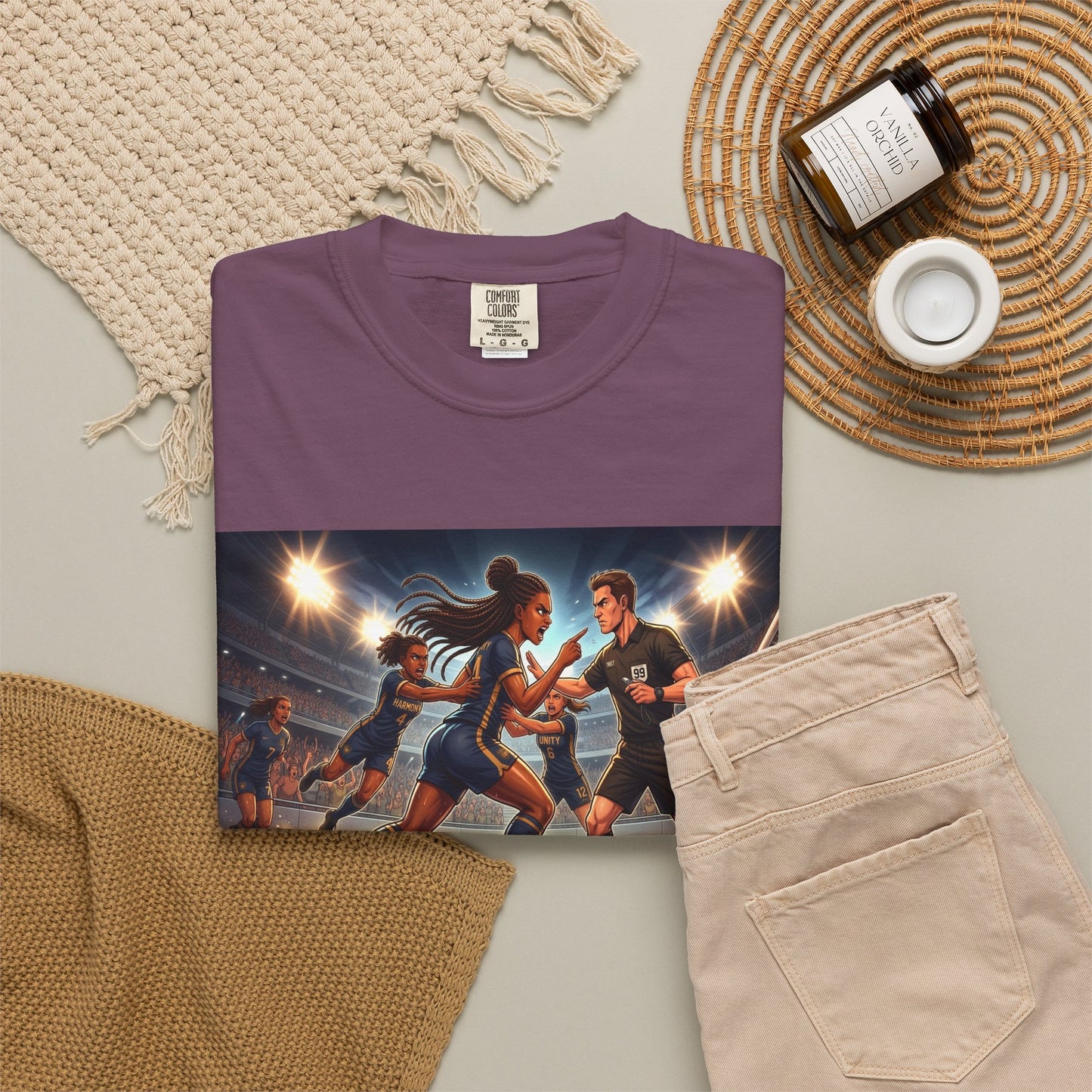 Soccer Night Match T-Shirt — Dynamic Players Under Stadium Lights