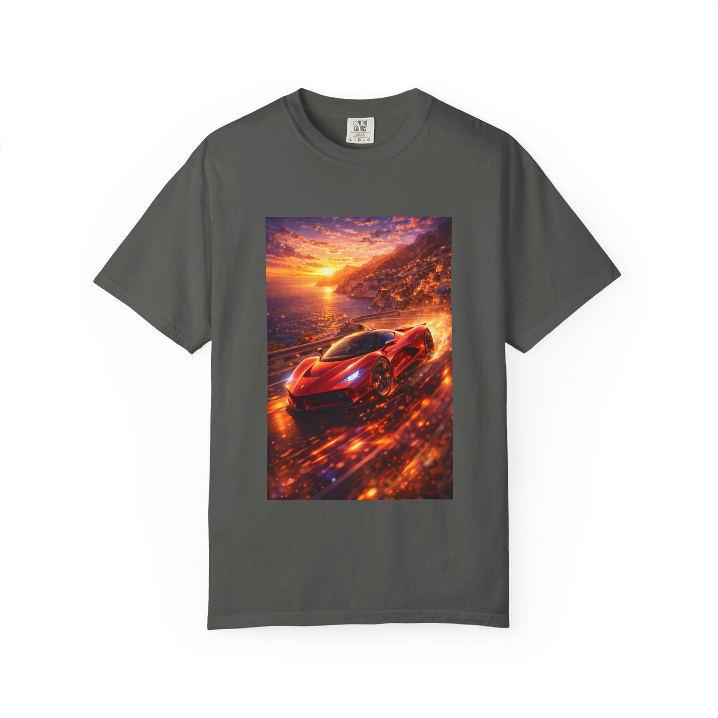 Ferrari F80- Amalfi Coast, Italy - T‑Shirt — Red Sports Car Print