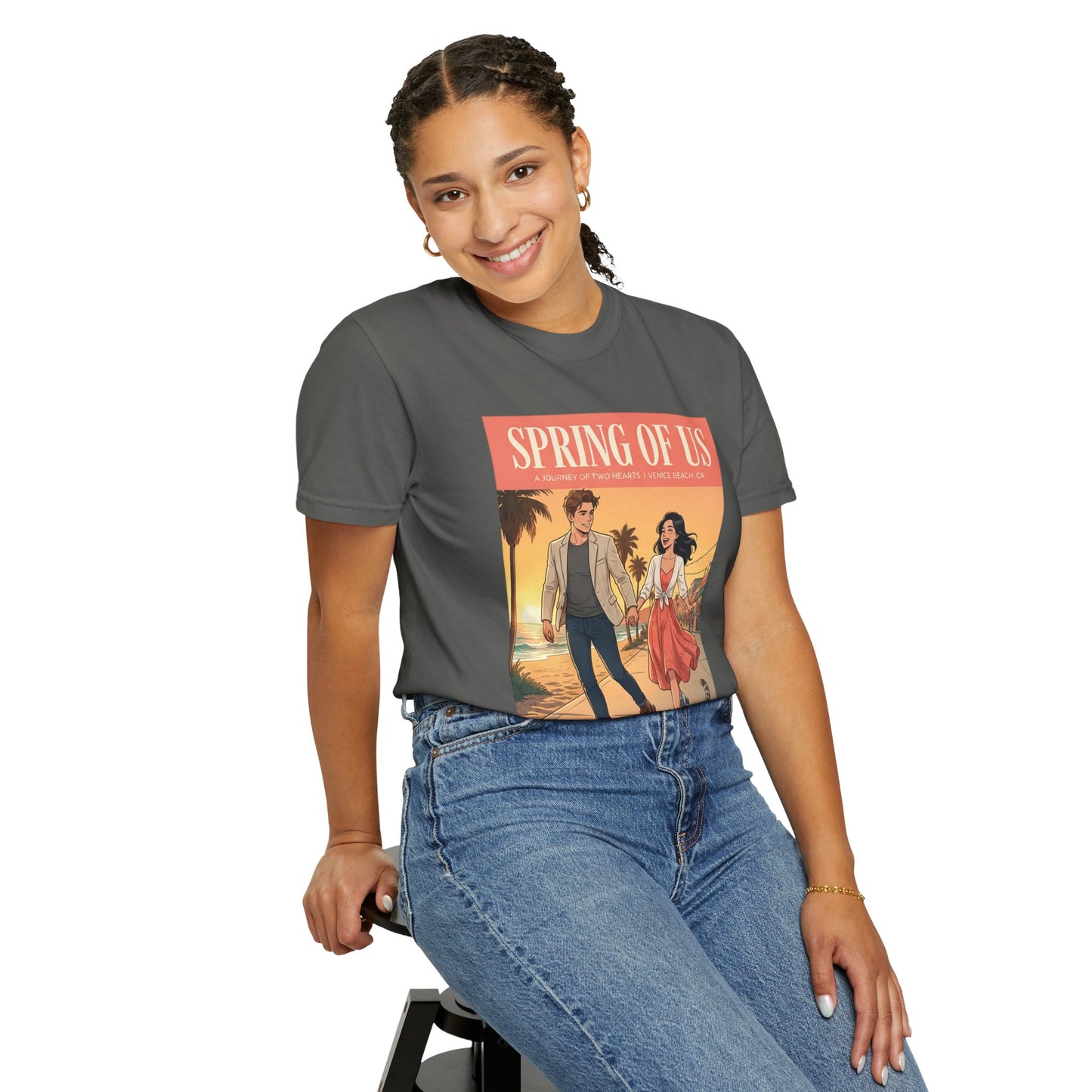 Spring of Us T-Shirt — Vintage Romantic Beach Couple Graphic Tee