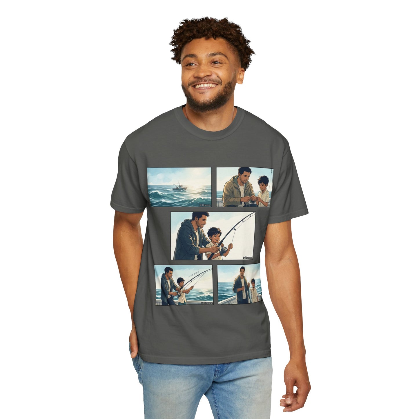 MORNING TIDES” (FATHER & SON EDITION) T-Shirt — Dad & Son Beach Fishing Graphic Tee