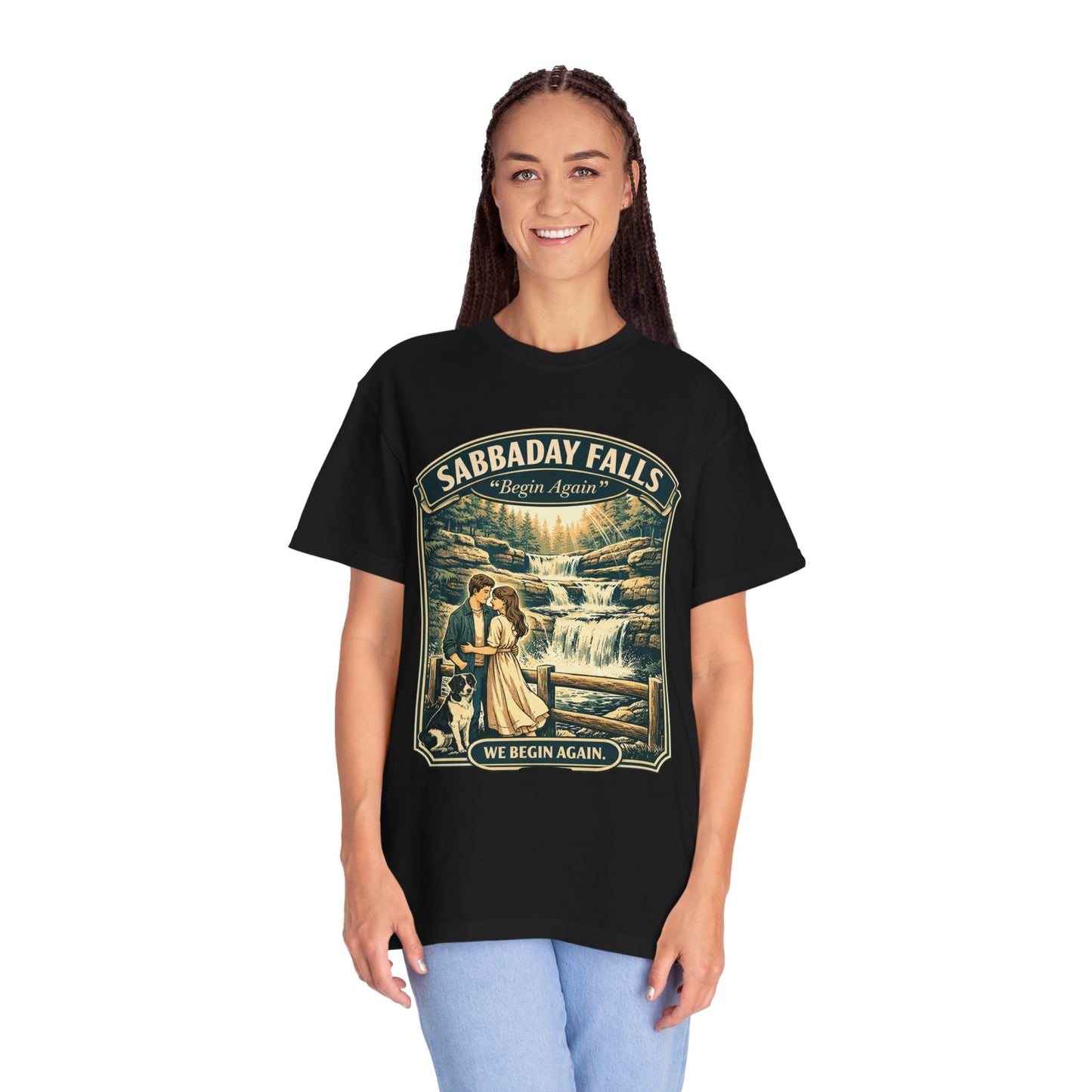 Sabbaday Falls 'We Begin Again' Vintage Nature T-Shirt