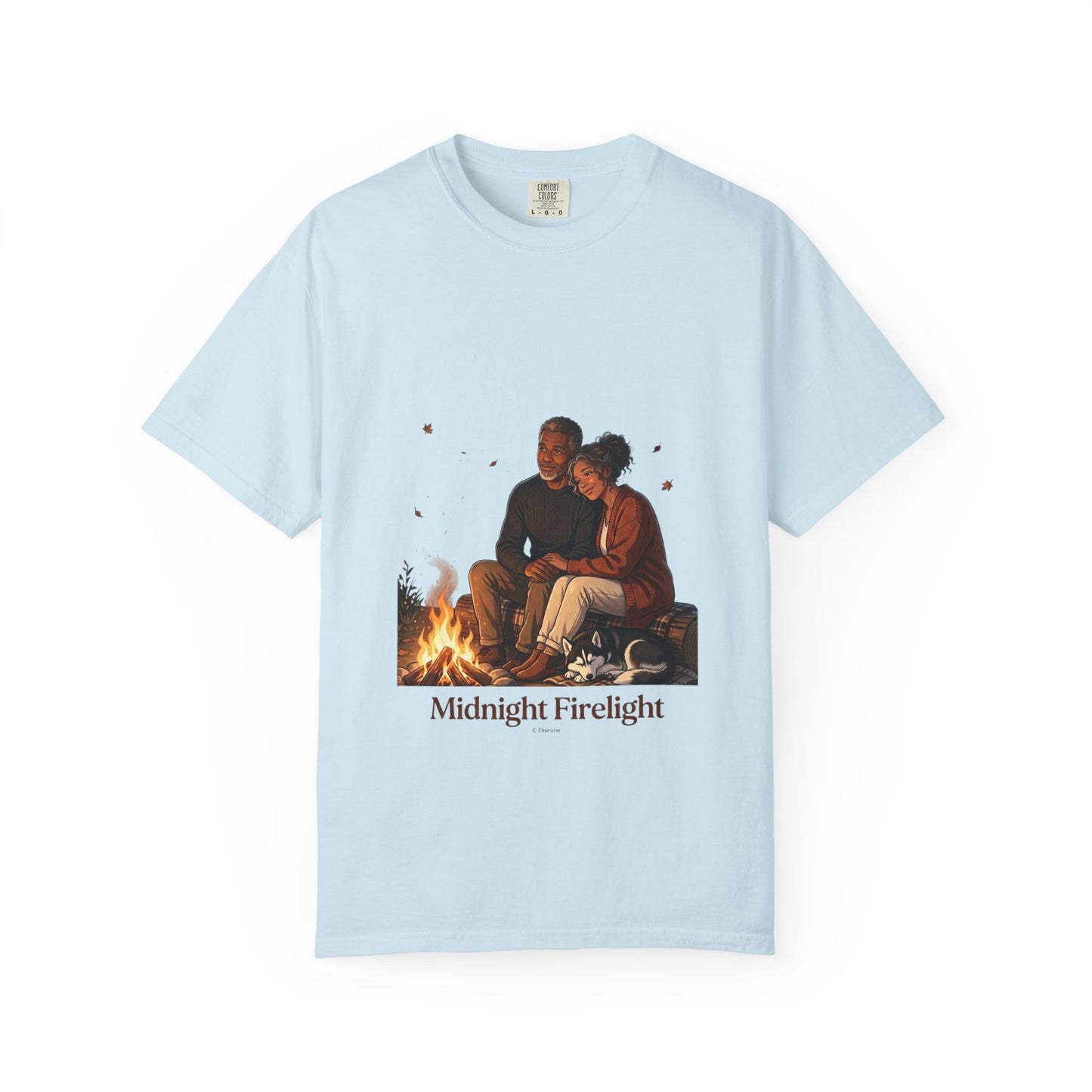 Midnight Firelight T-Shirt — Cozy Couple Campfire Graphic Tee