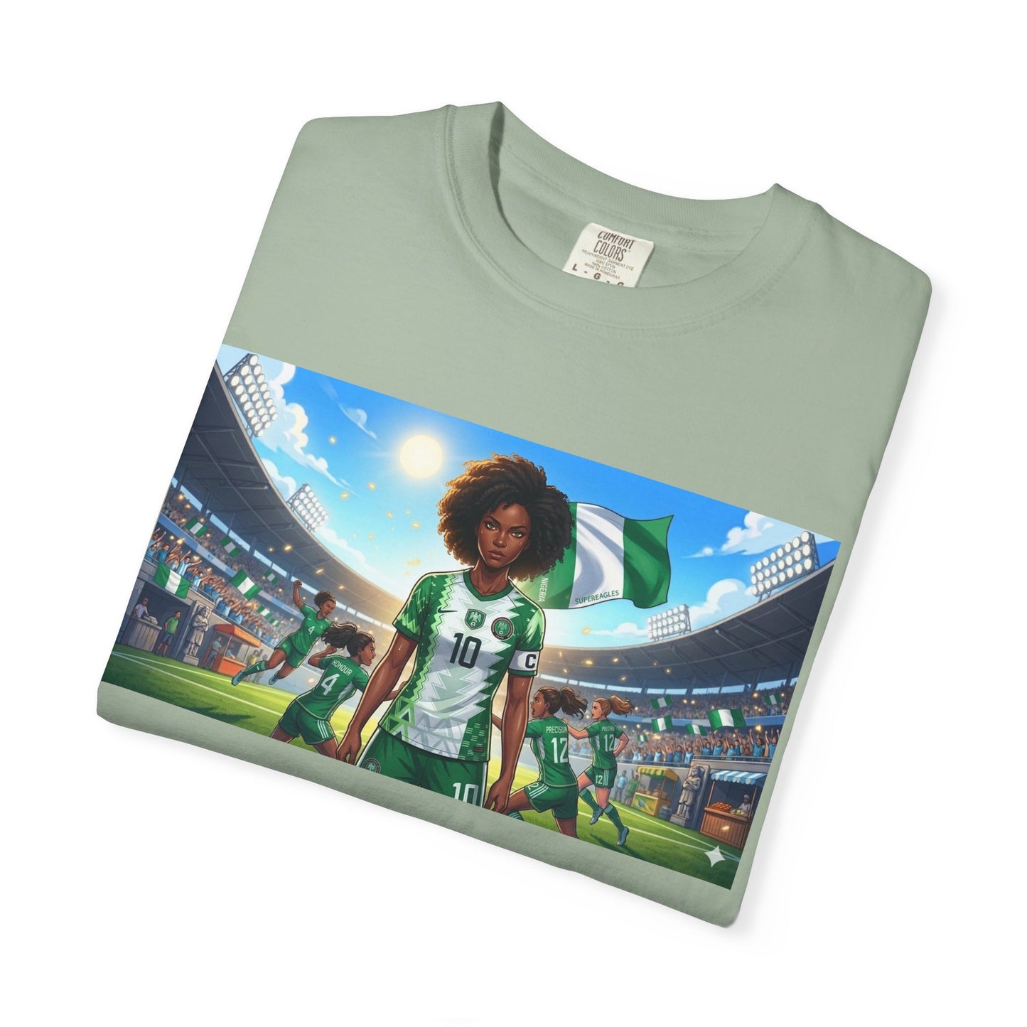 Commander- Female- Nigerian Soccer Player Stadium  - T-shirt - Graphic Tee