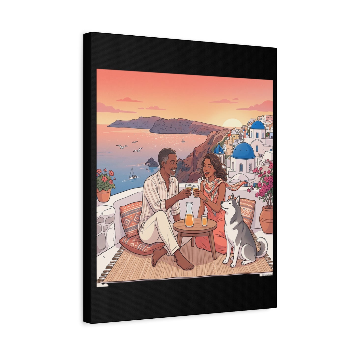 Santorini, Greece – “Sunset Serenade - Matte Canvas, Stretched, 1.25"