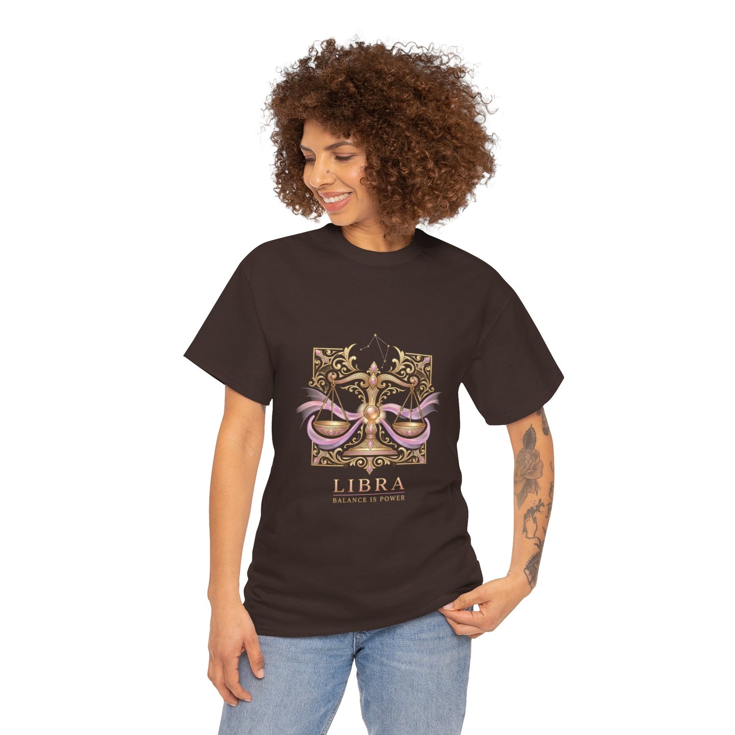 Libra Scales T‑Shirt — Zodiac Balance Is Power Tee