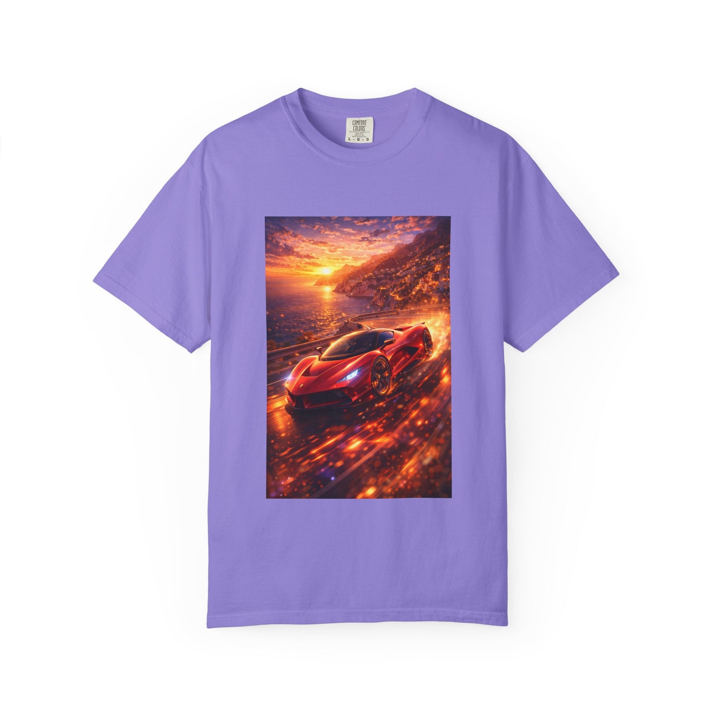 Ferrari F80- Amalfi Coast, Italy - T‑Shirt — Red Sports Car Print